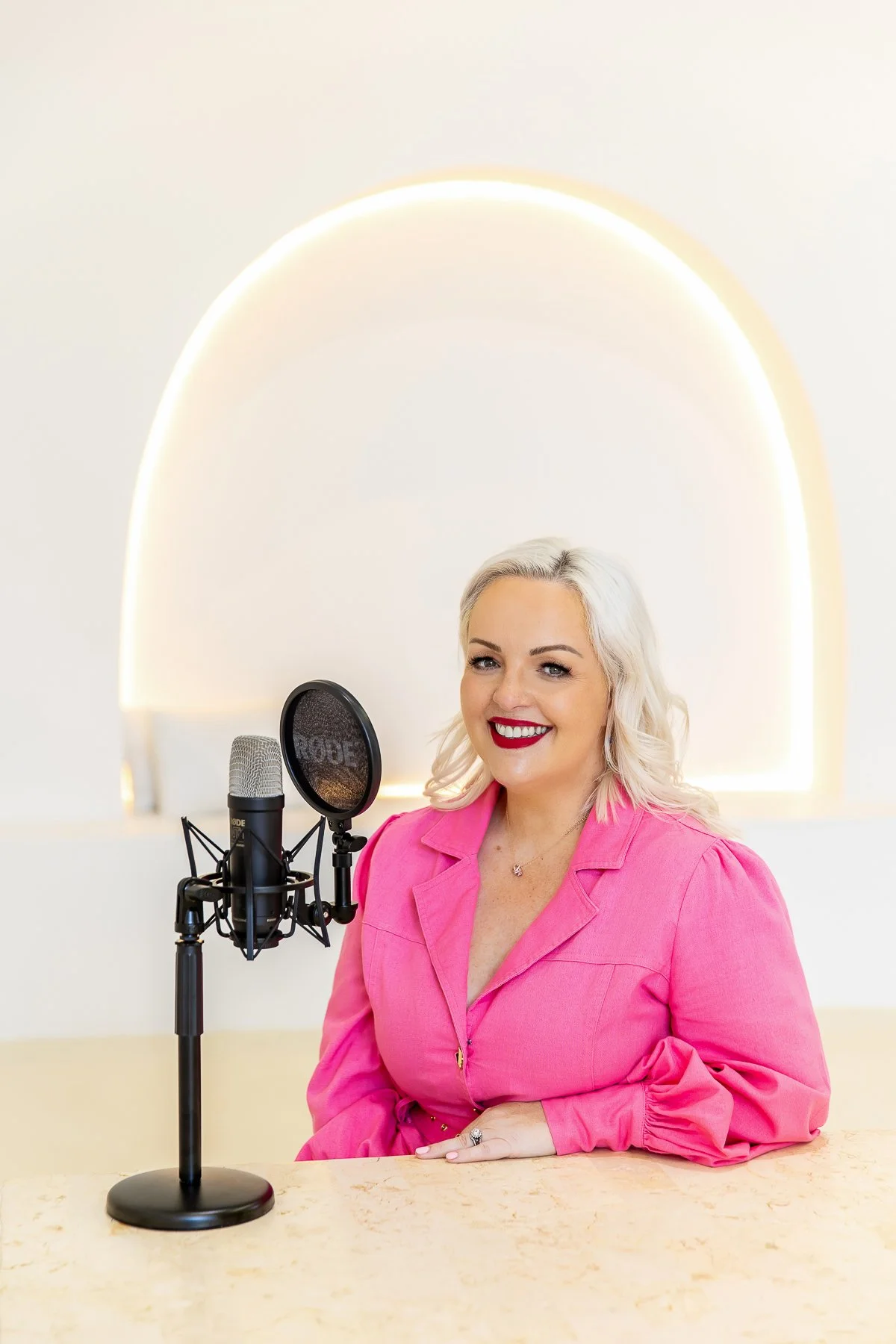 Table and arch backdrop at Solis Studio Sydney for branding photography