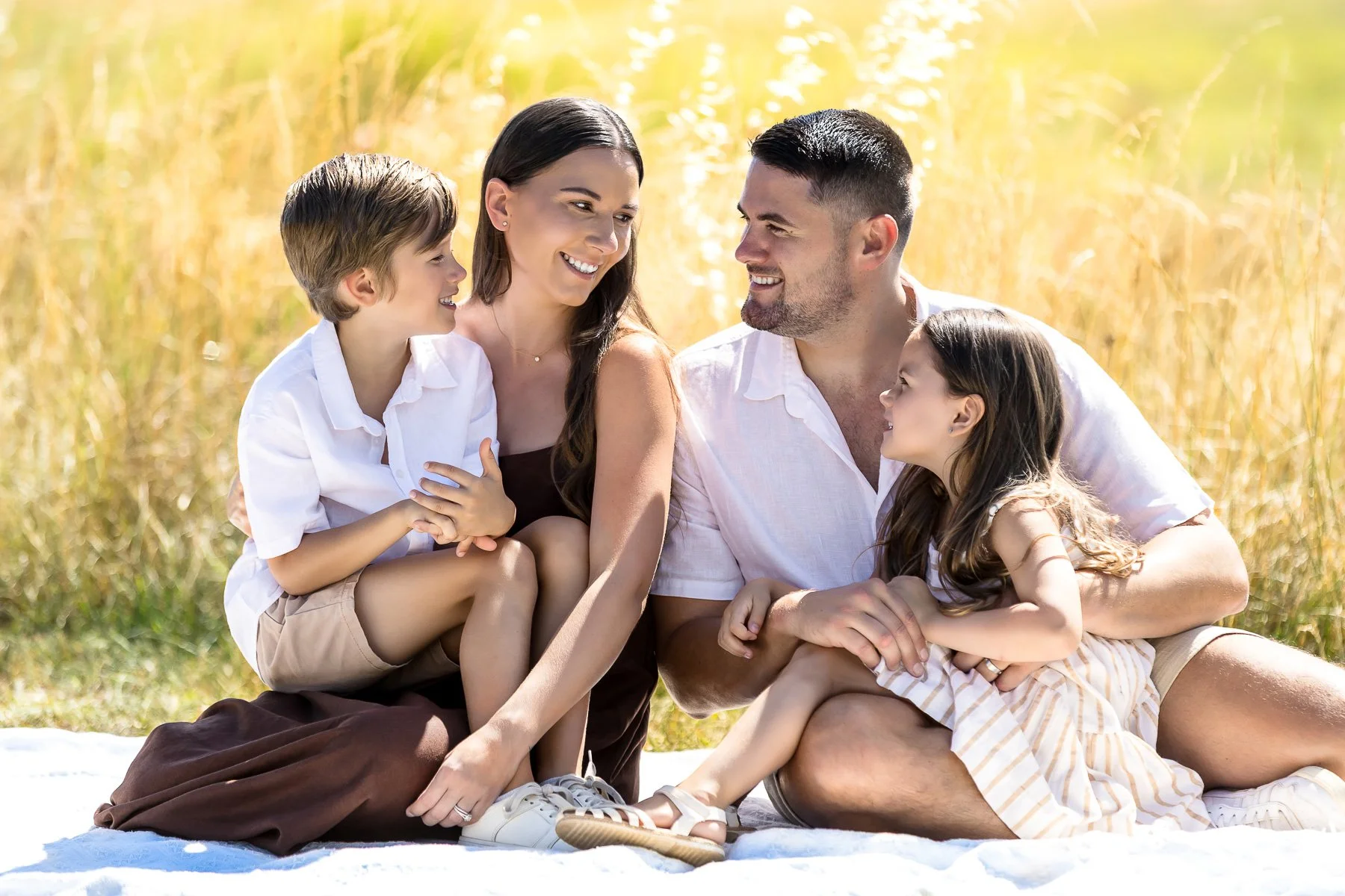 A family photoshoot at Rouse Hill Regional Park in Sydney's Hills District