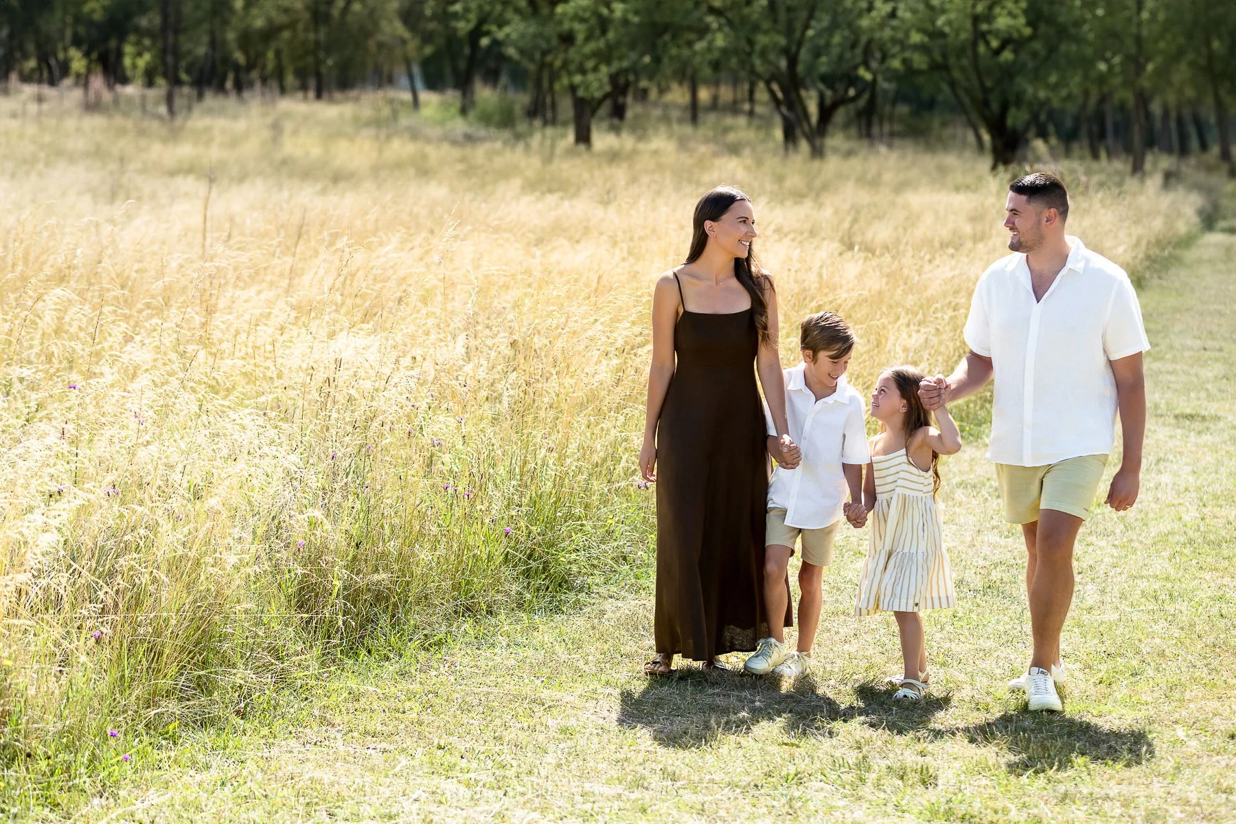 A family photoshoot at Rouse Hill Regional Park in Sydney's Hills District