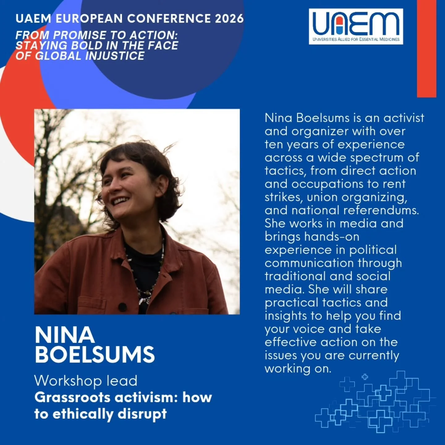 Just a few days to go until we kick off our annual UAEM Europe Conference! Today we have two more speaker announcements, and we are very excited for our attendees to be inspired and guided by their work in advocacy.