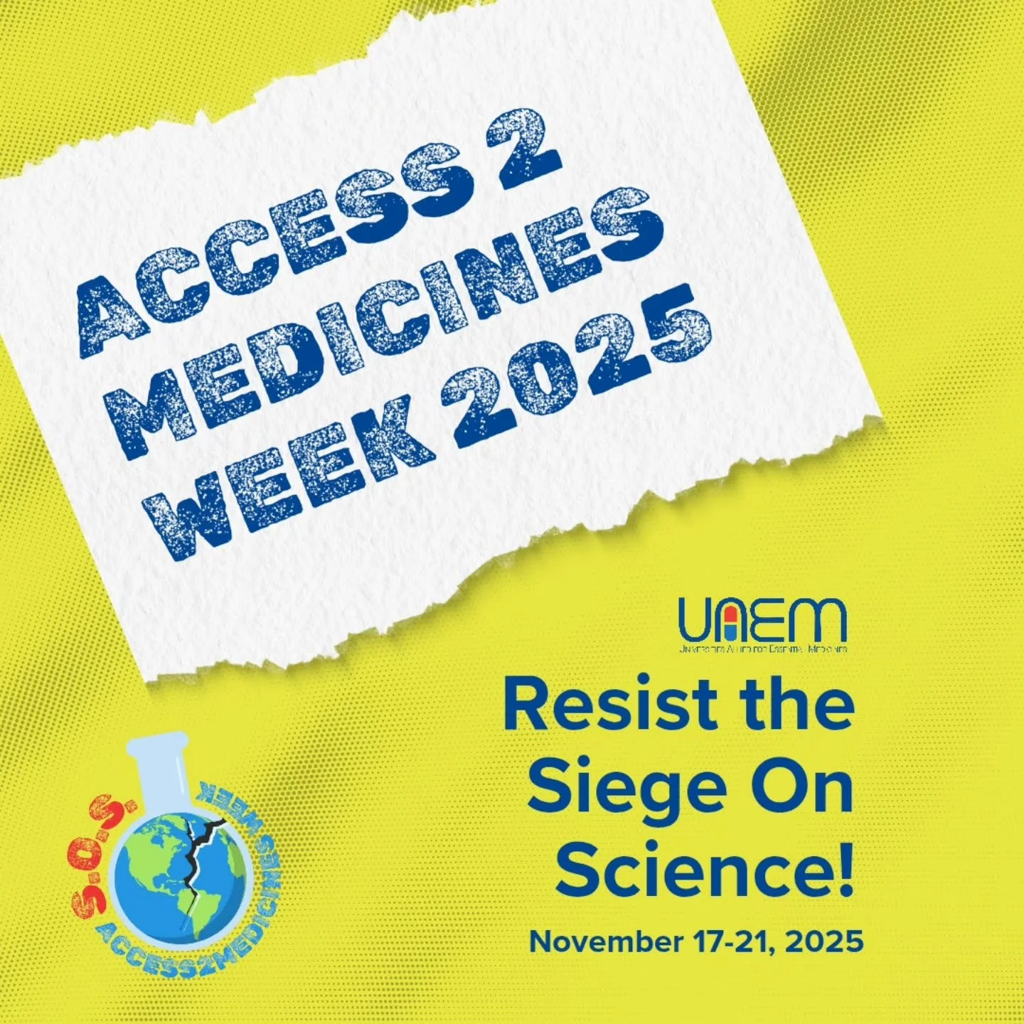 Less than one week to go until Access 2 Medicines Week 2025!

This year, we're shining a spotlight on how we can stand up to funding cuts, the rise of anti-intellectualism, and other threats to scientific research. We&rsquo;re encouraging you to enga