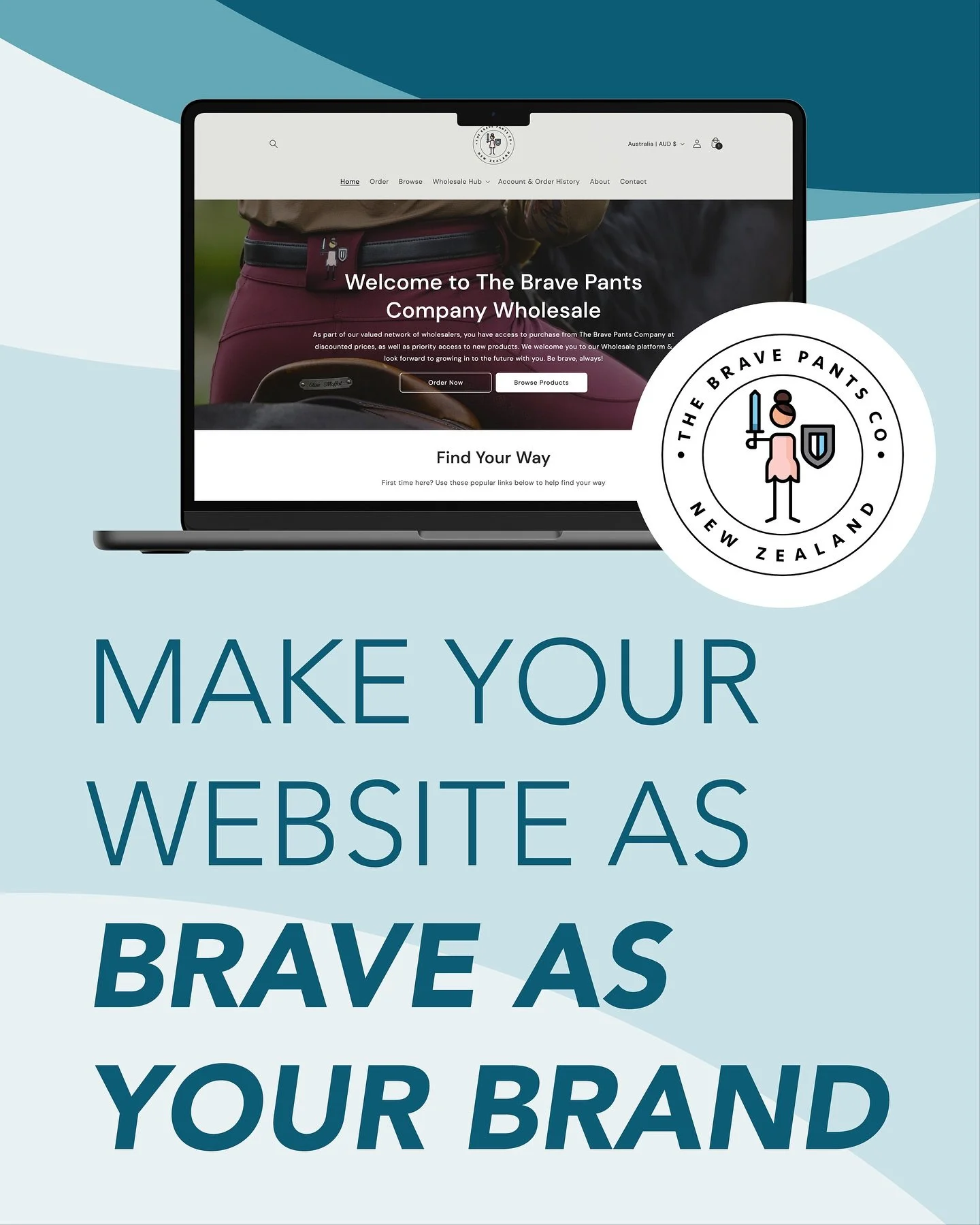 A brave brand deserves a website that works as hard as it inspires. ✨ When The Brave Pants Company came to me, they didn’t need a flashy public website. They needed a powerful wholesale platform that reflected their bold brand while making life