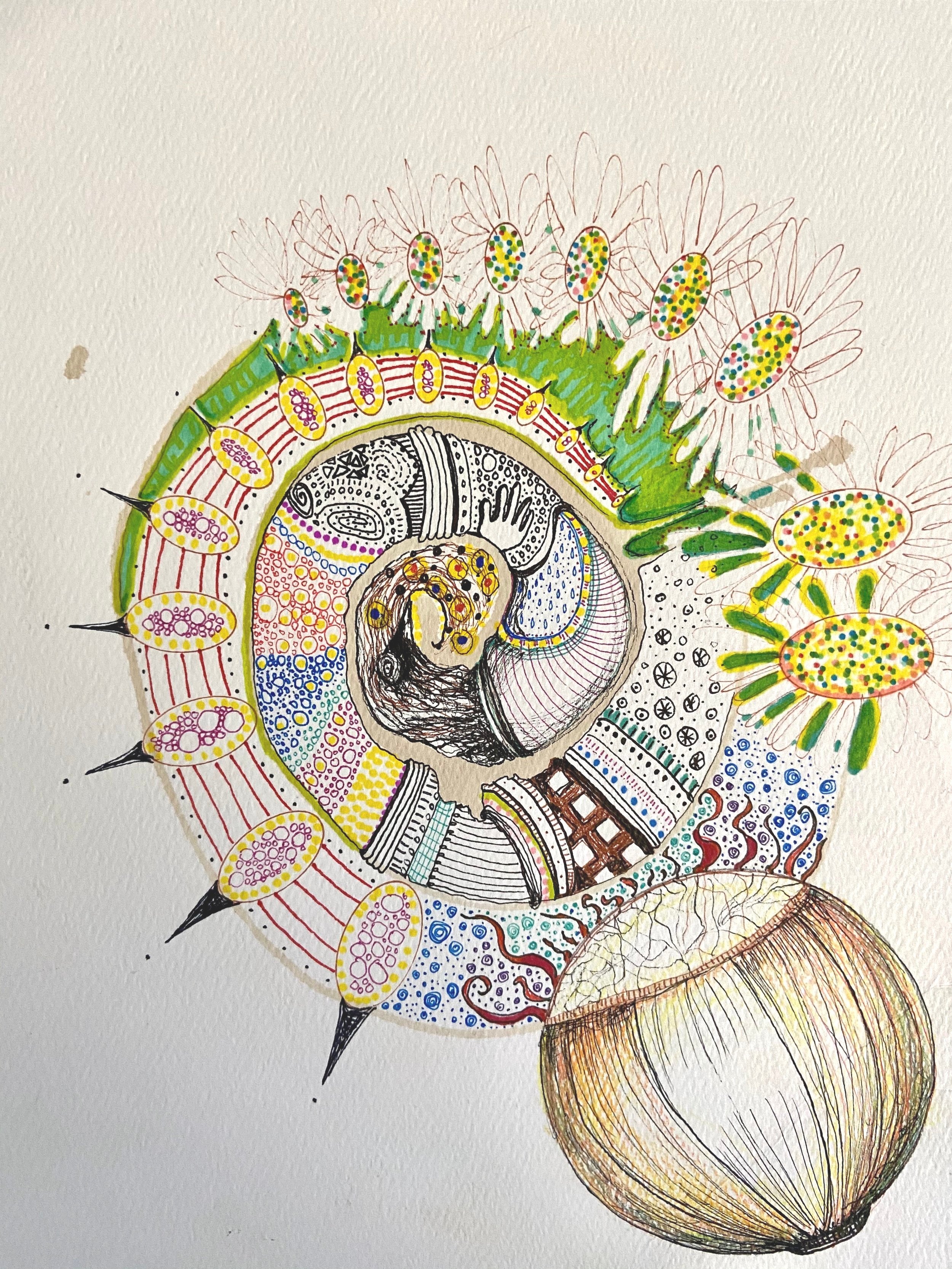 organic ink onion labyrinth spiritual nature