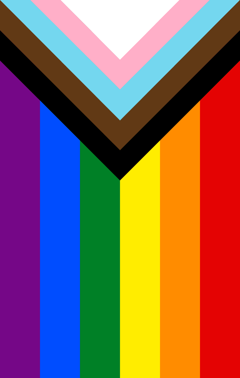 A progressive pride flag. This counselling practice is LGBTQ+ affirming.