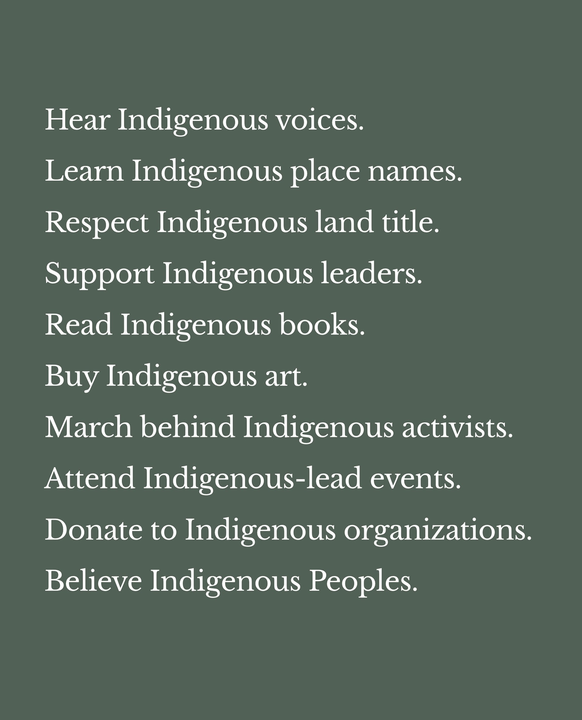 Hear Indigenous voices, believe Indigenous Peoples. Today and every day. 

In &acute;Truth and Reconciliation&rsquo; many rush past the first and most important part: truth. This week, we must stand in solidarity with Tk̓eml&uacute;ps te Secw&eacute;