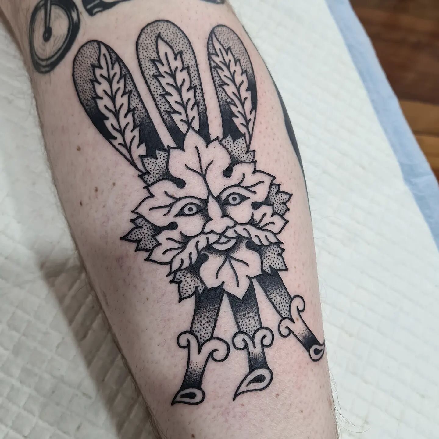 Thanks Jade, always a pleasure. Green man from my flash, tattooed @chalicetattooco