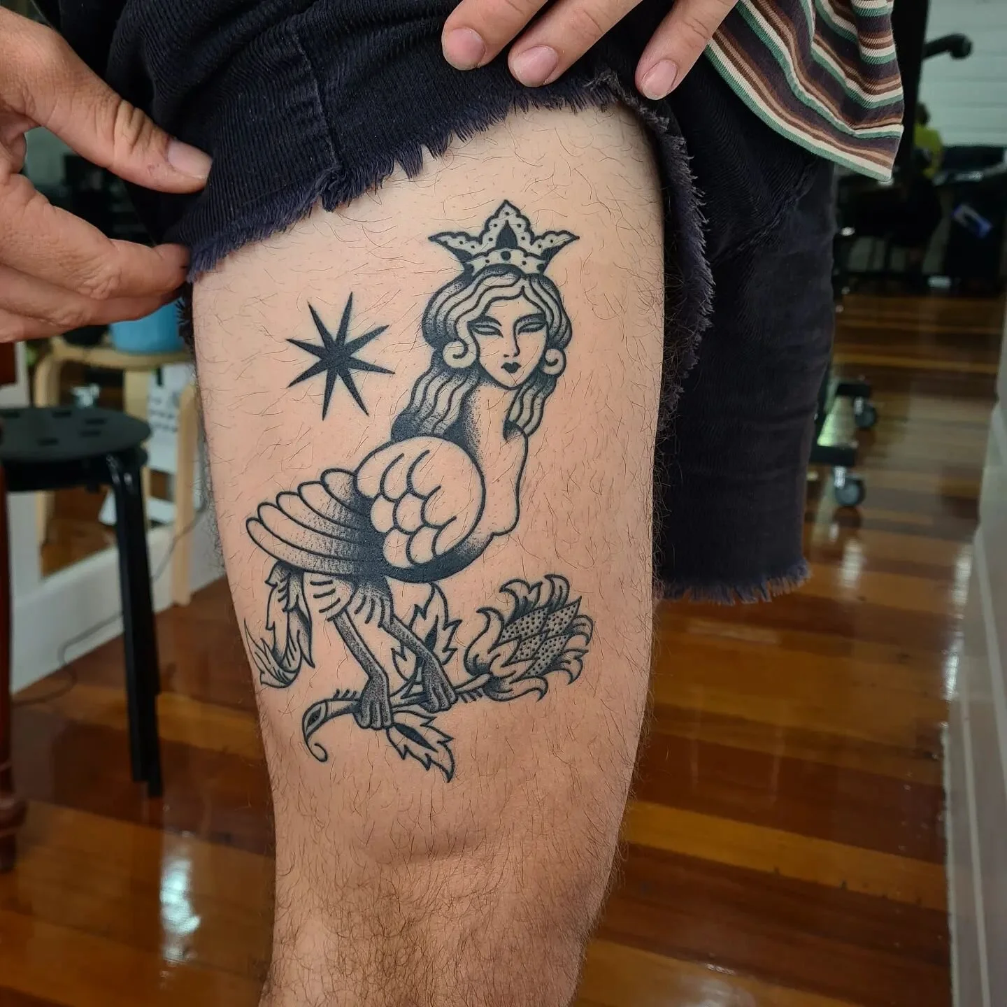 Healed on Reece, from flash 🦅👸 tattooed @chalicetattooco