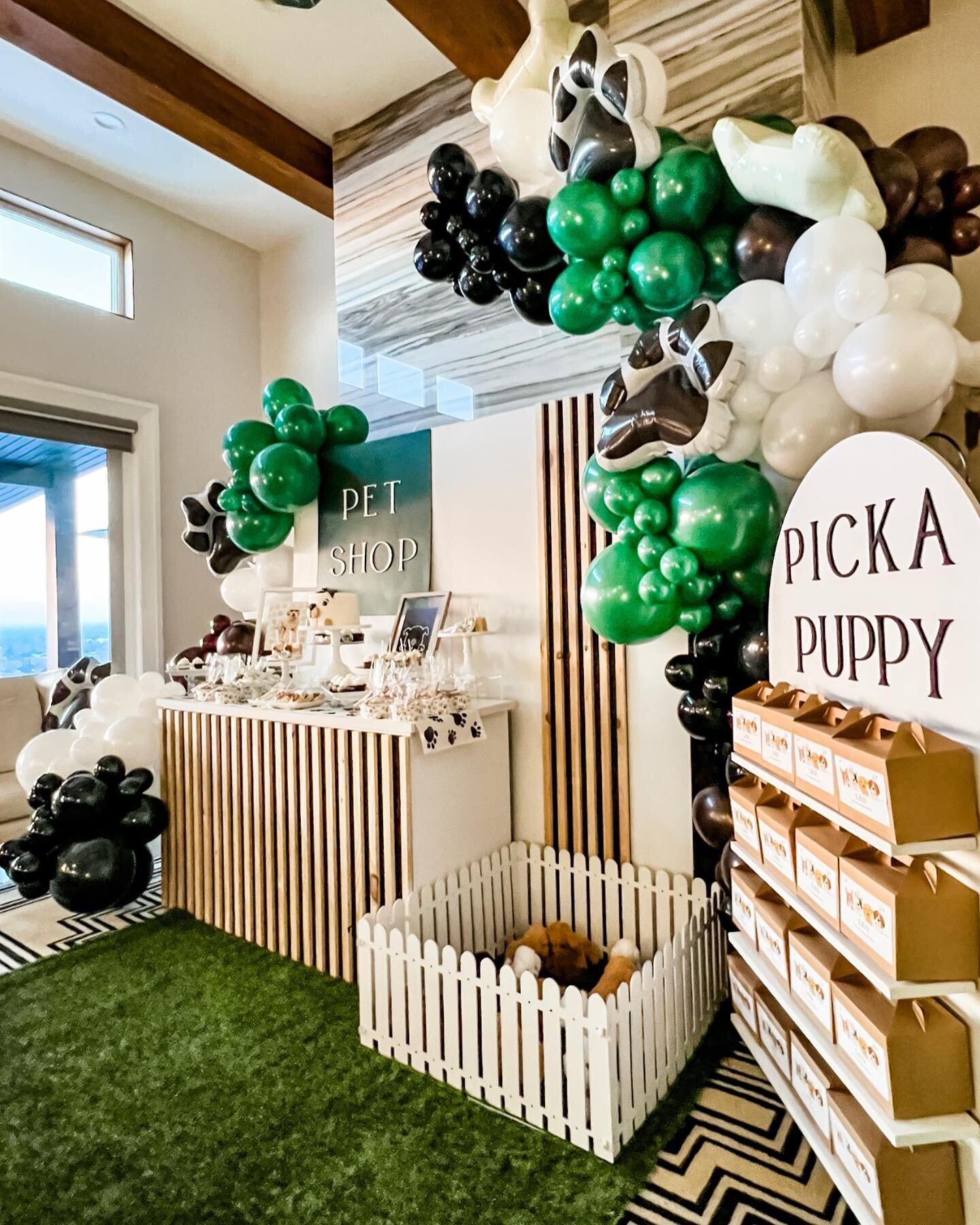 This was &ldquo;fur reals&rdquo; the cutest adopt a pet pawty for a little 7 year old! Each child got to &ldquo;adopt a pup&rdquo; which were little plush pups in the cutest fenced grassy area along with a doggy bowl full of candy.  Since pups and hu