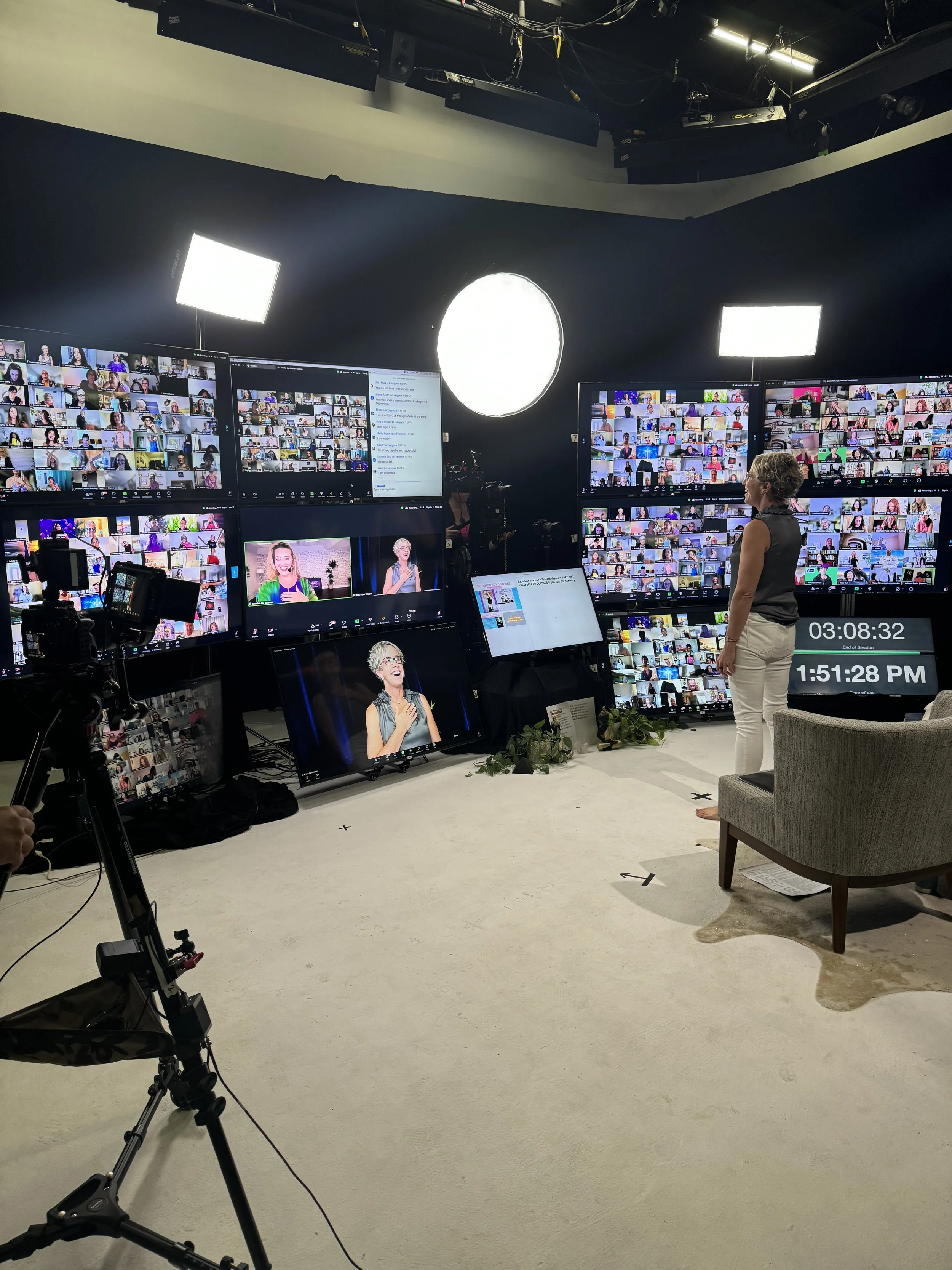 Large studio setup for multi-day virtual event. 