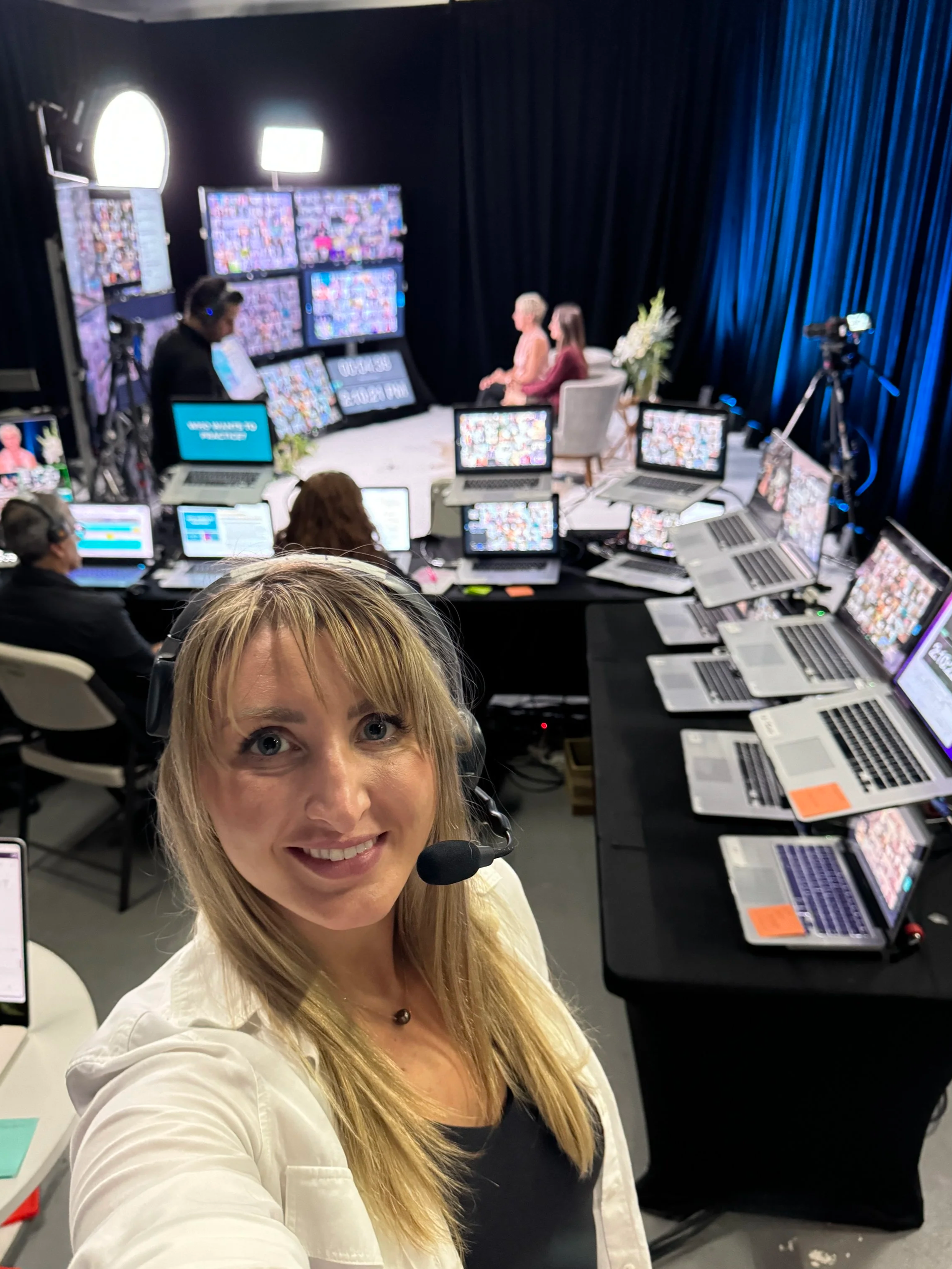 Virtual event studio set-up for a 3 day business training immersion. Produced by Paradigm Events.