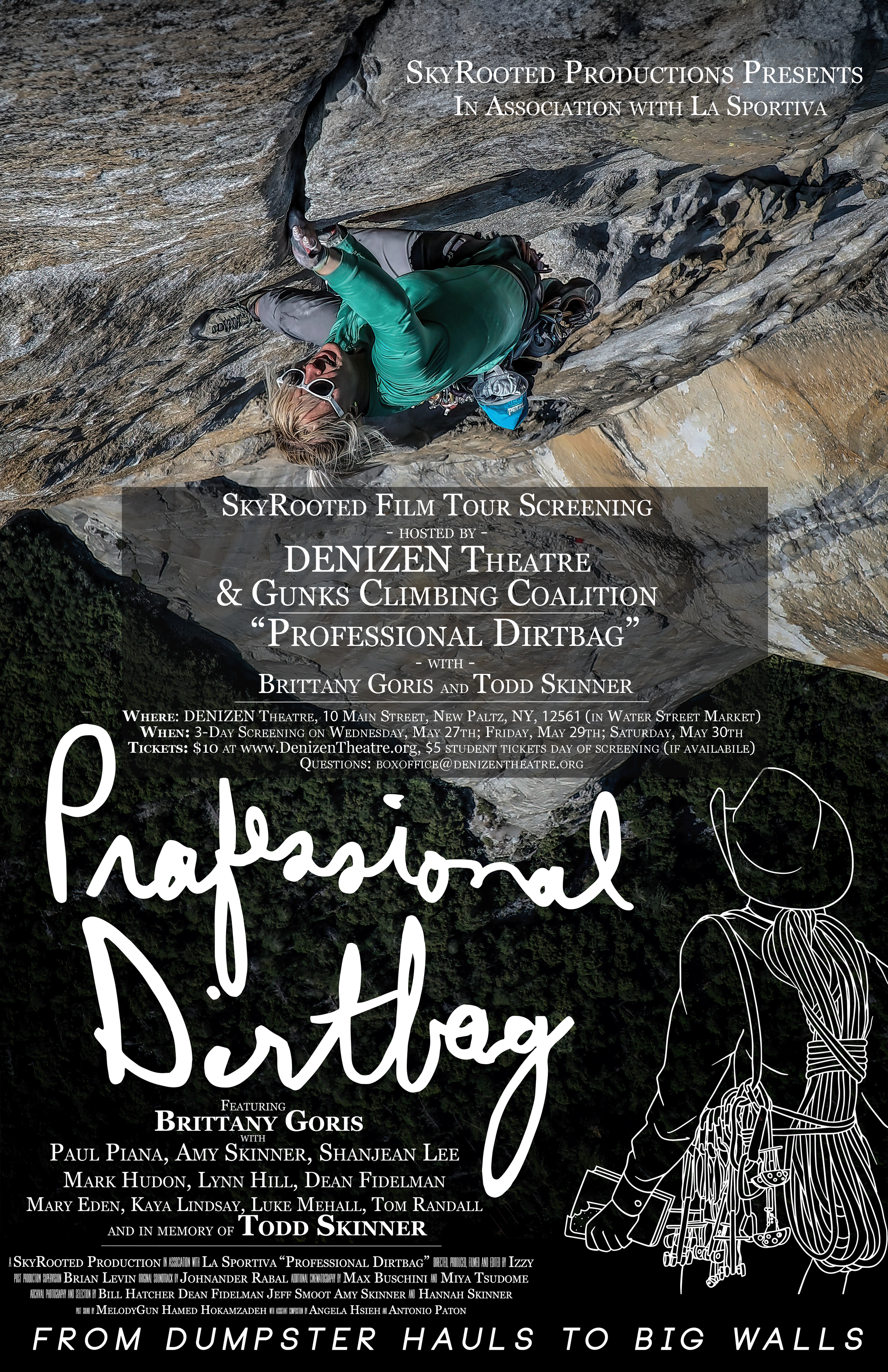 New Paltz, NY - DENIZEN Theatre & Gunks Climbing Coalition - "Professional Dirtbag"