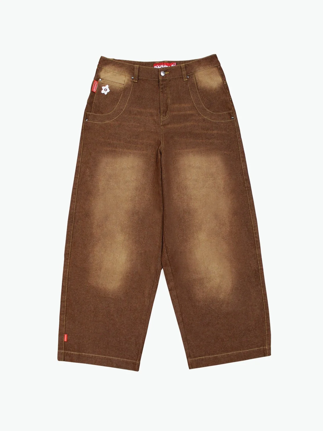 drowsy denim, rusty brown