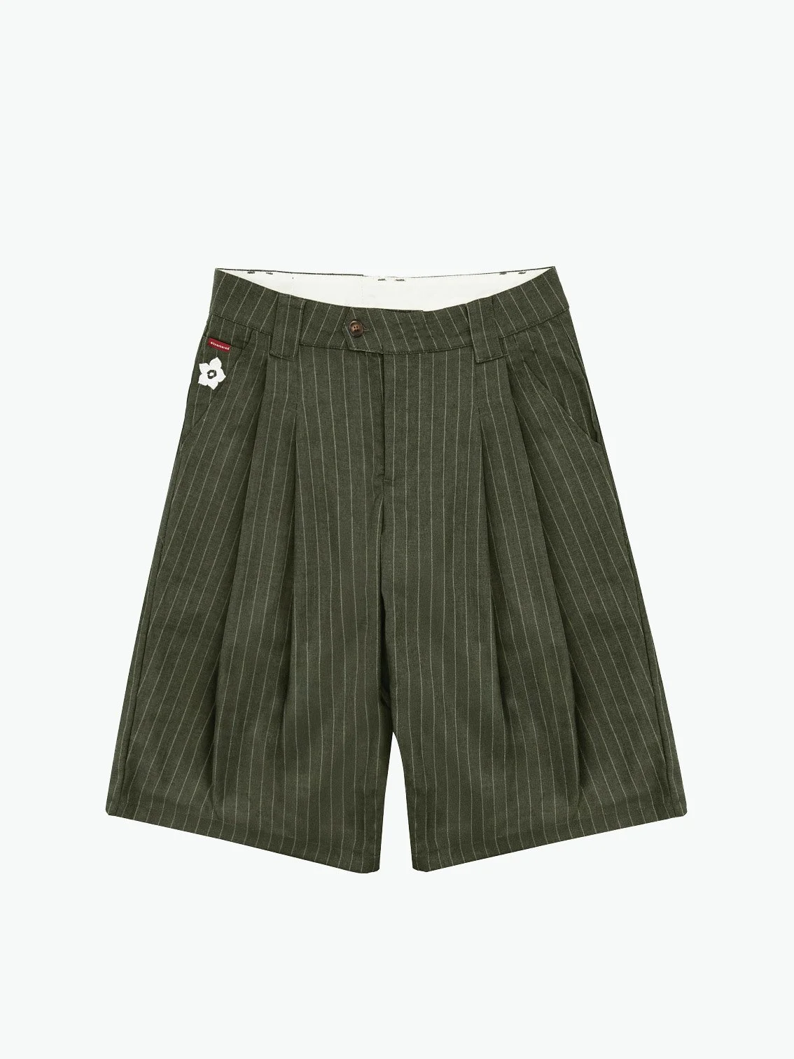 deep pleated short, olive