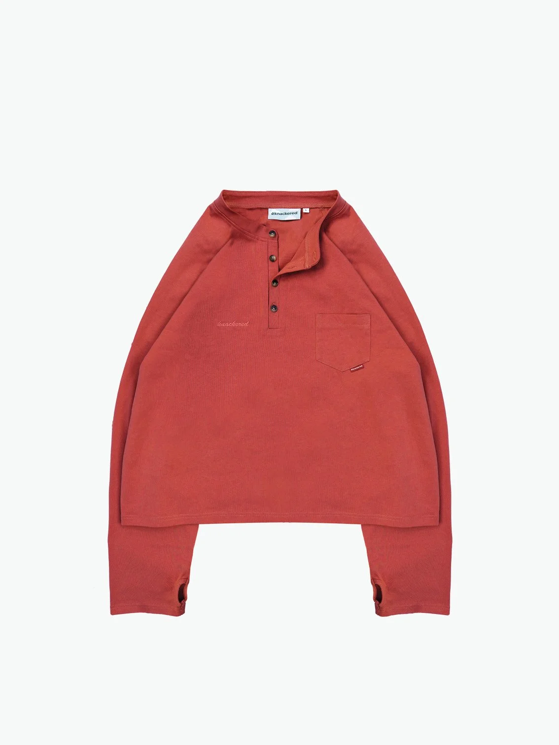 walkers henley, washed red