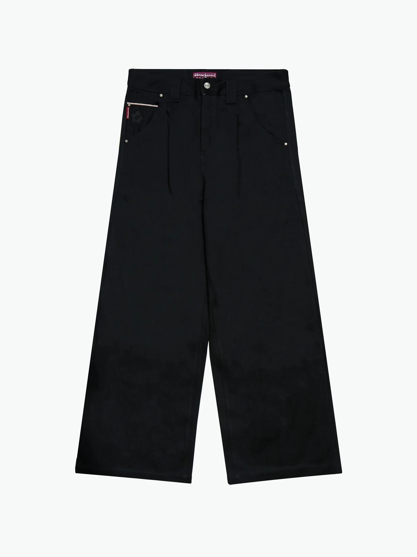 pleated selvedge denim
