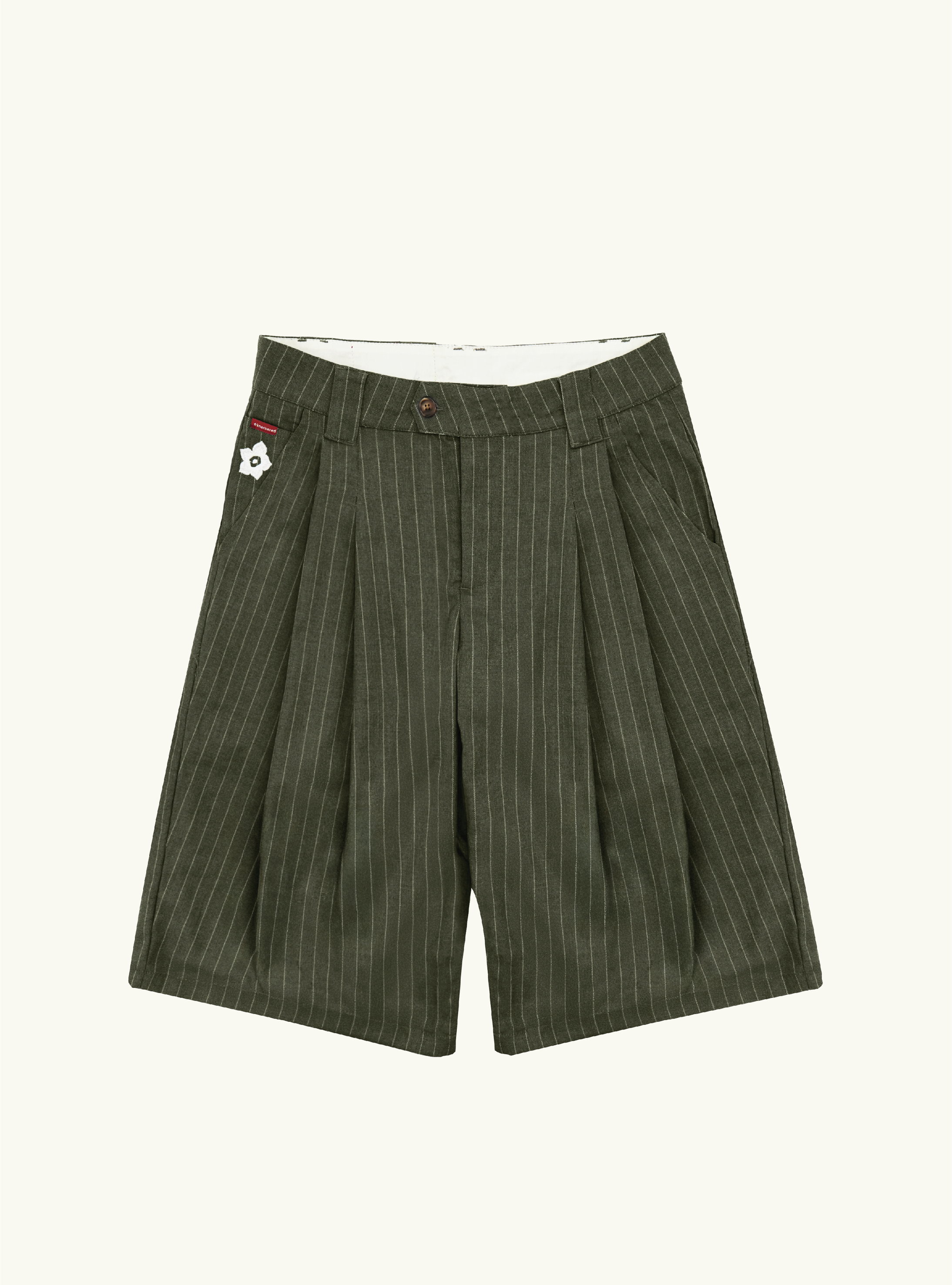 deep pleated short, olive