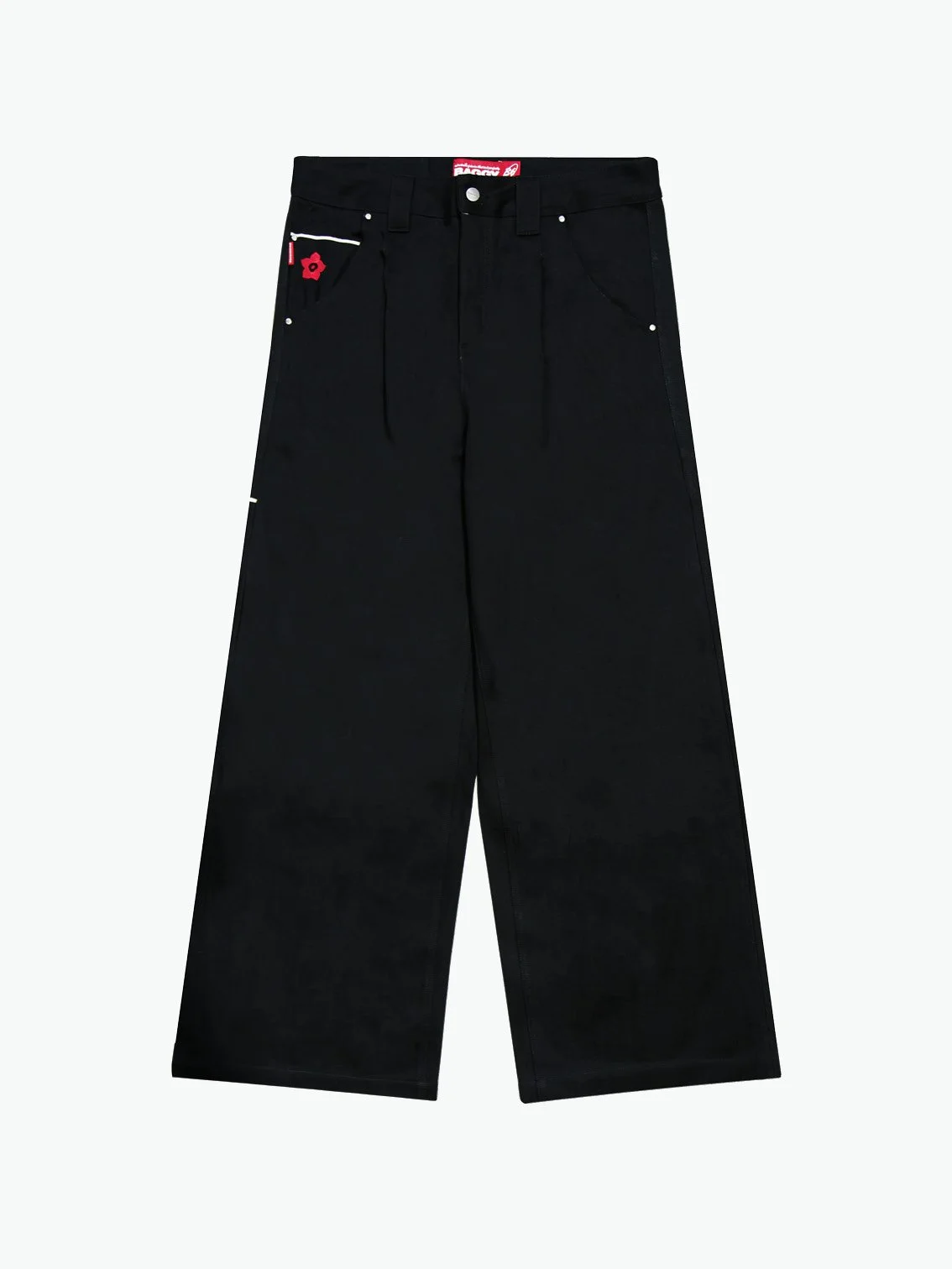 pleated selvedge denim