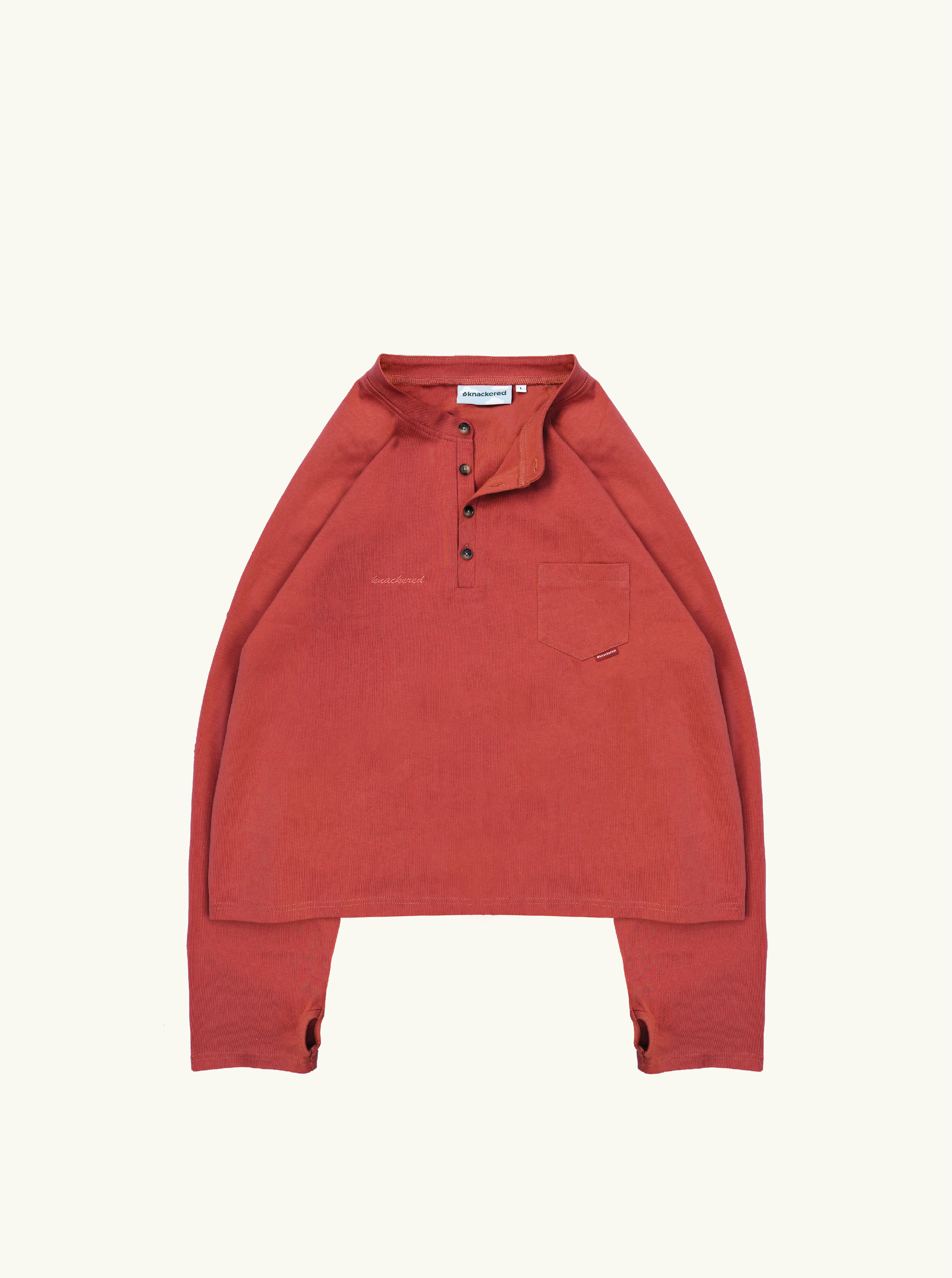 walkers henley, washed red