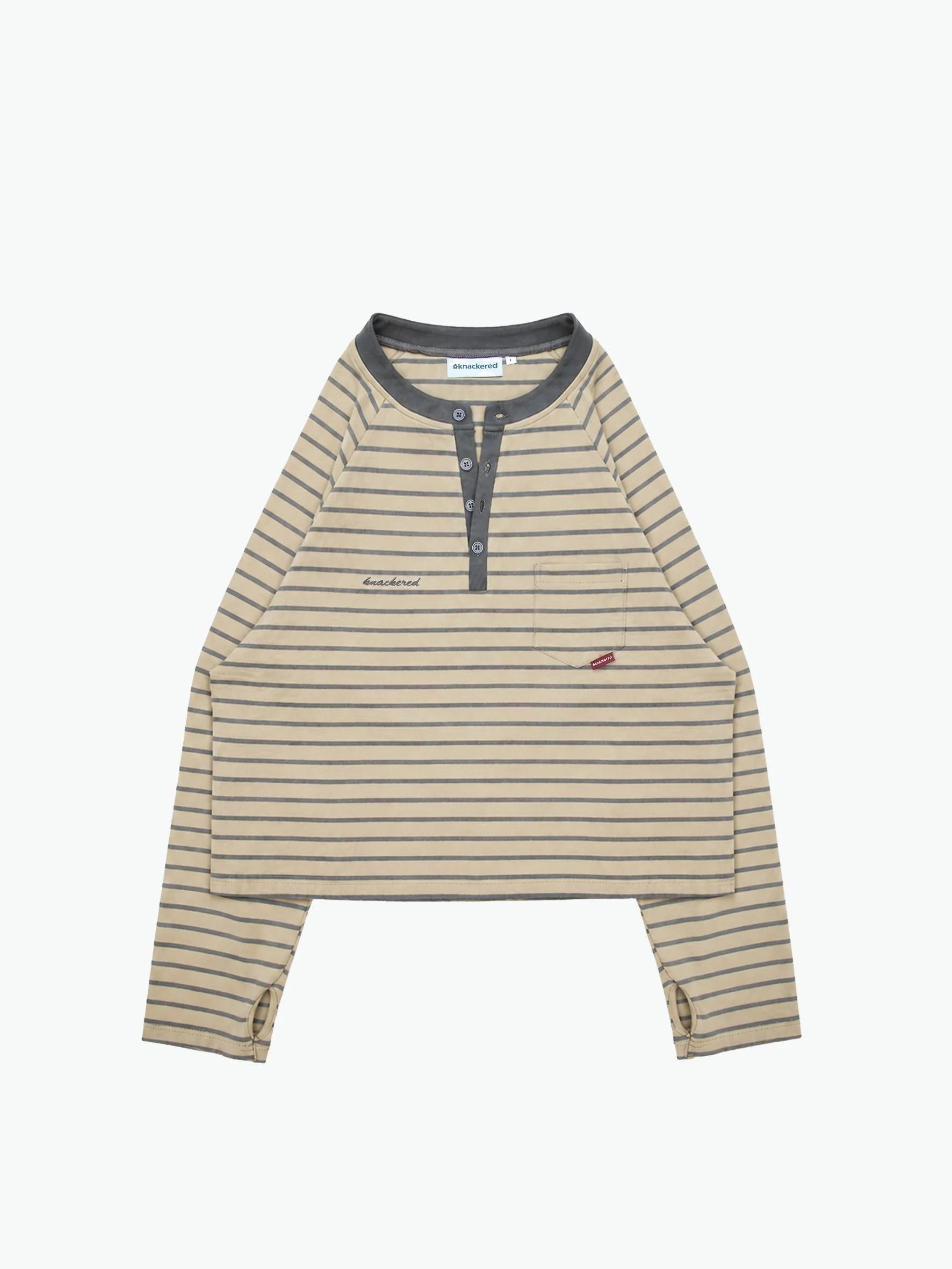 walkers henley, striped olive