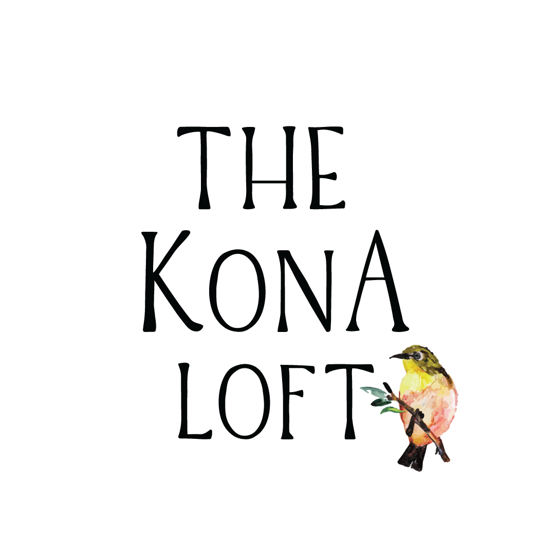 The Kona Loft logo with a watercolor bird illustration