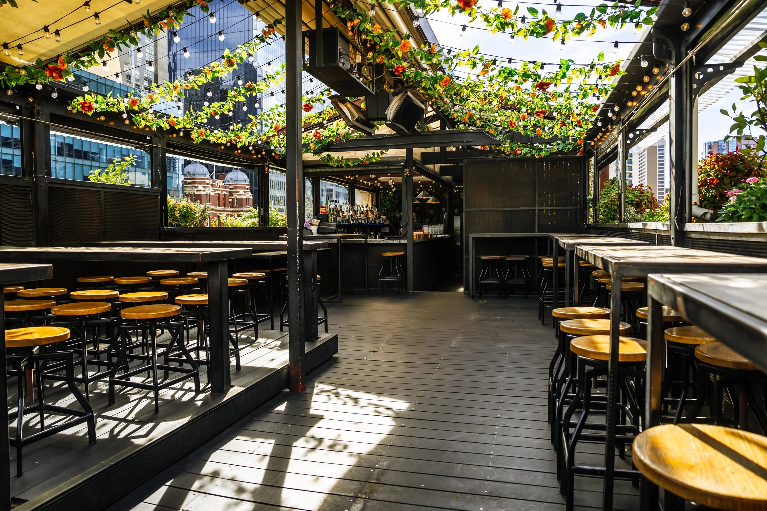 Melbourne CBD rooftop function venue at Goldilocks Rooftop Bar, ideal for private events, group bookings and celebrations with city views.