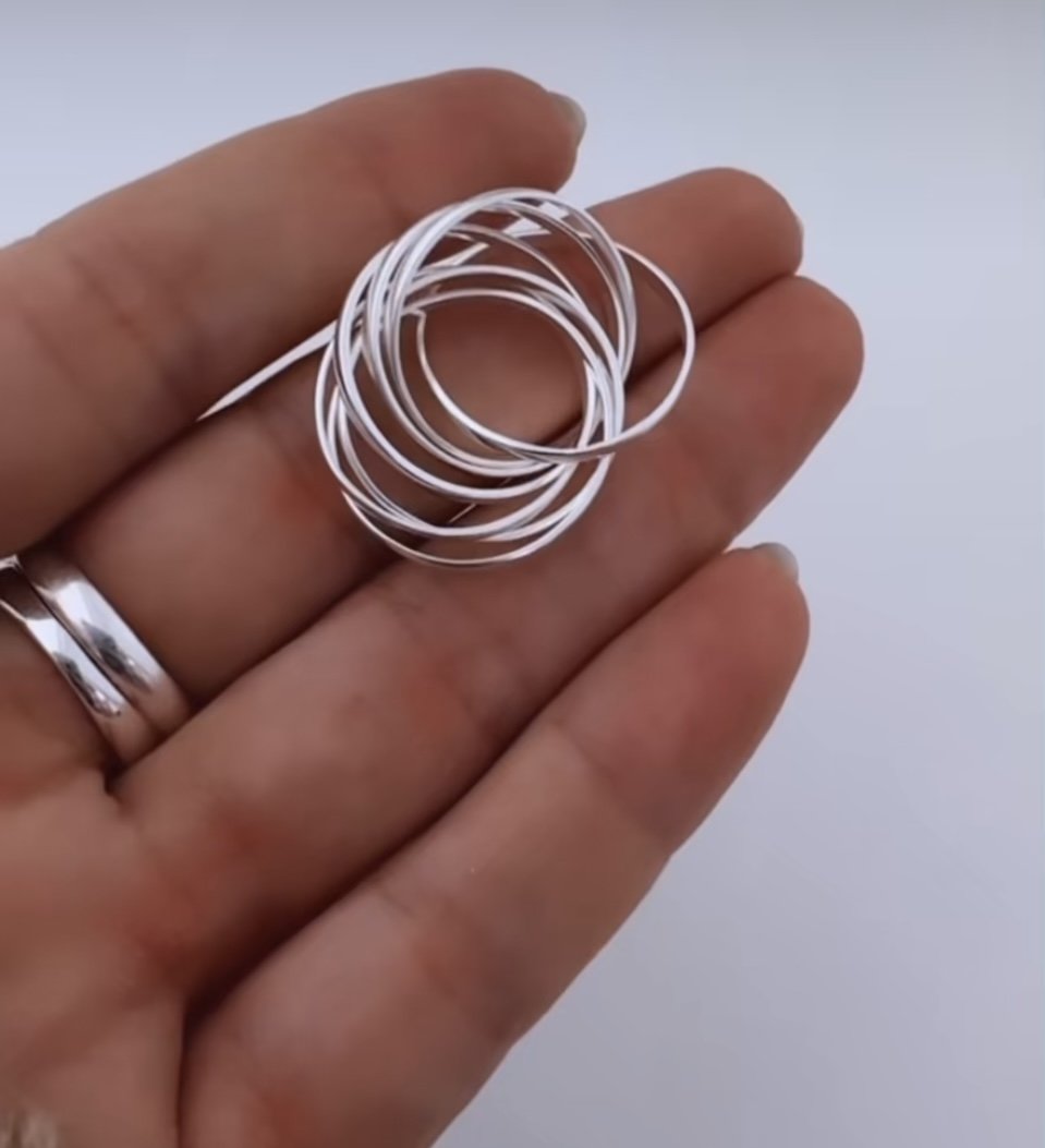 7 Happiness Links Ring 925 Sterling Silver