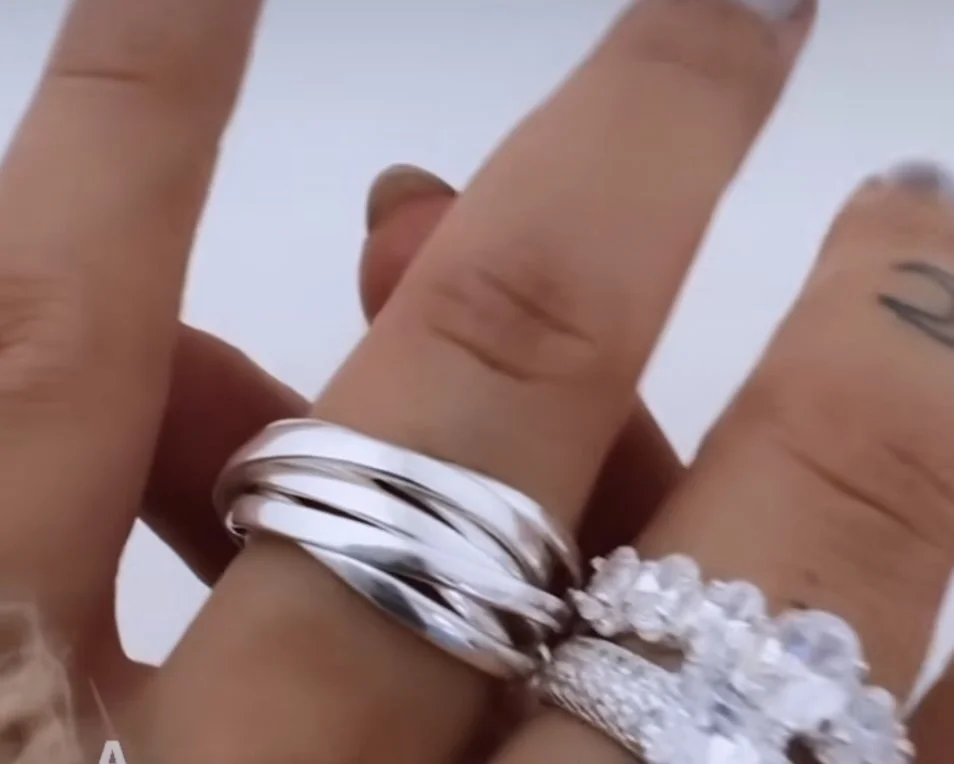7 Happiness Links Ring 925 Sterling Silver