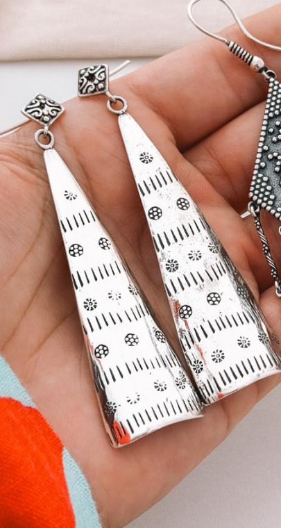 Long Bohemian Earrings 925 Sterling Silver