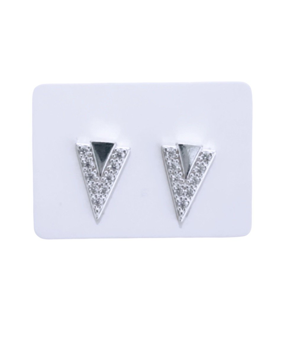 Triangle Earrings Cuff Zirconias & 925 Sterling Silver