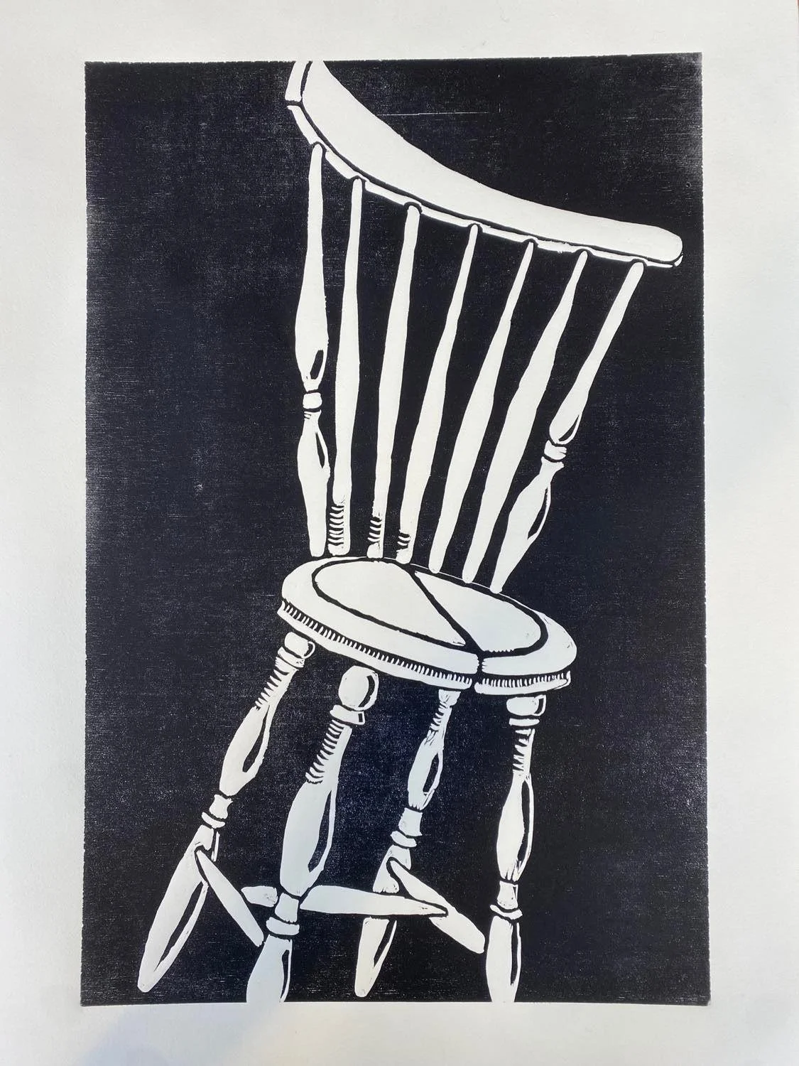 PINDESTOL, 2023, tresnitt, foto: Lillian Karin Bjørdal