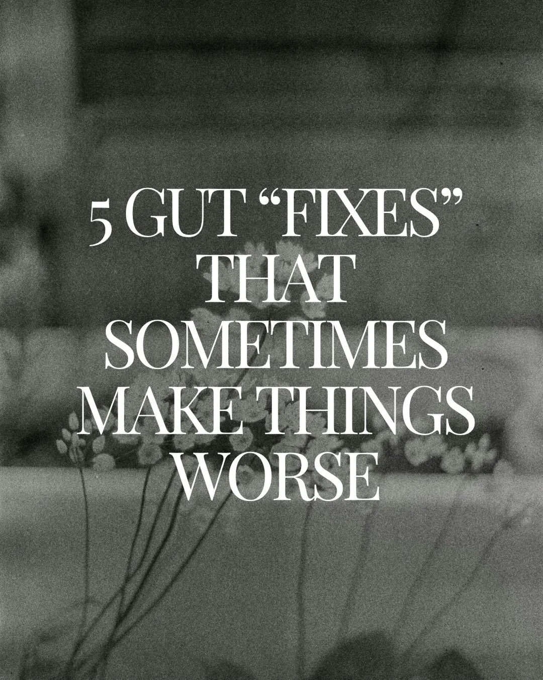Not all gut advice is right for your gut.

What helps one person can completely flare another.

Healing the gut is often less about extremes&hellip; and more about understanding what your body is actually asking for.

Here are 5 gut &ldquo;fixes&rdqu