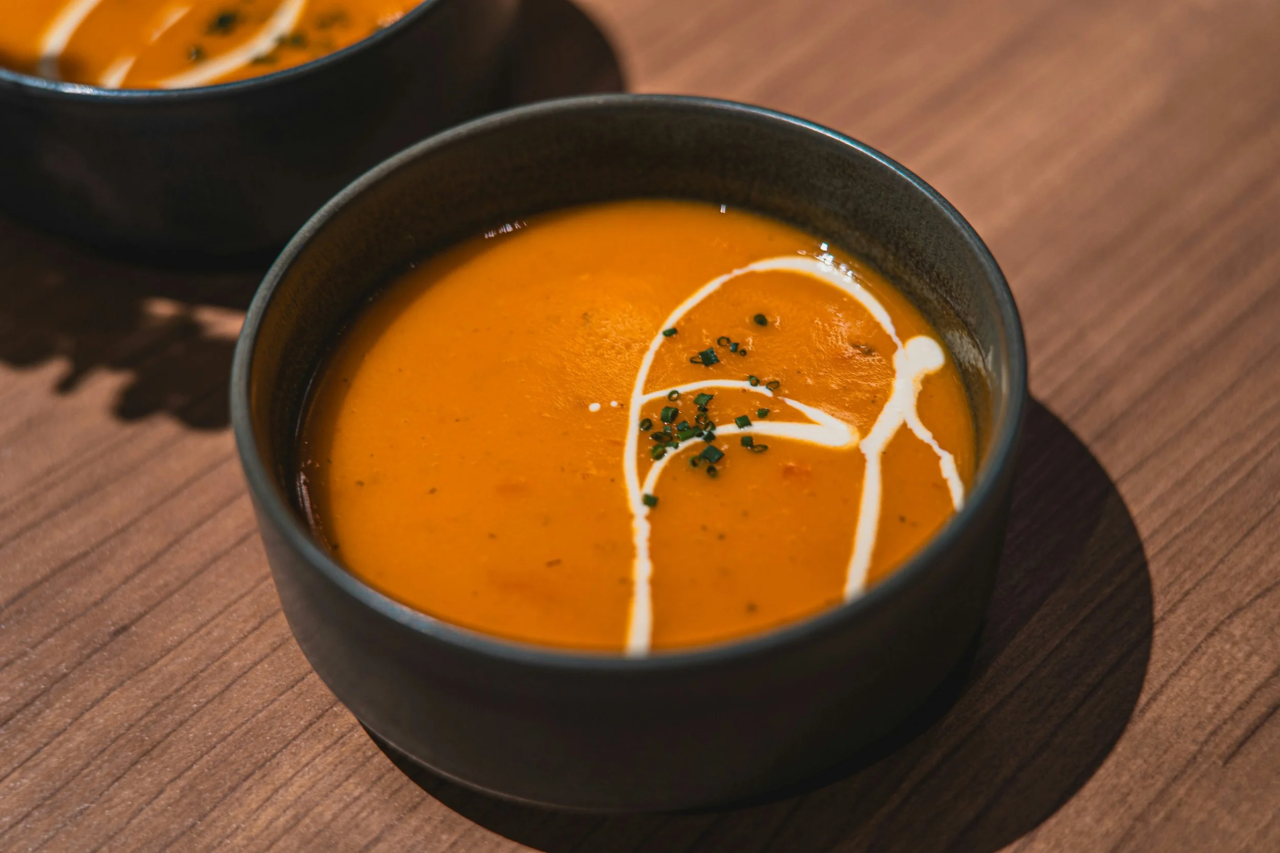 Spiced Pumpkin + Sweet Potato Soup