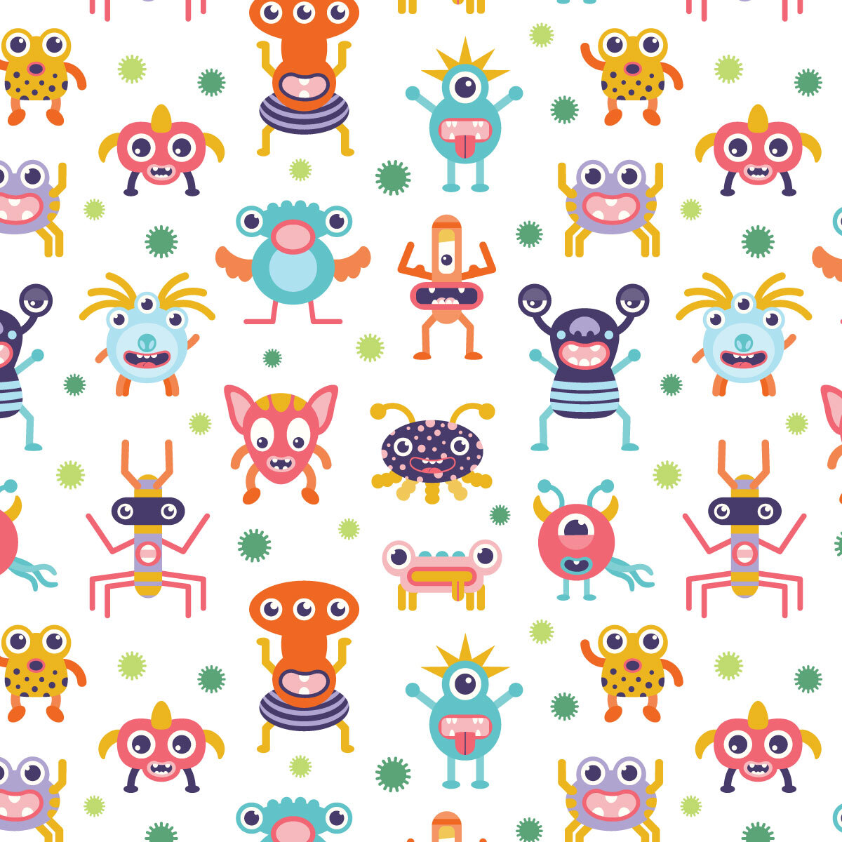 Tadaa 😁 For sale at my spoonflower webshop. #linkinbio👆 

 #repeatingpattern #kidsroomdesign #happymonsters #illustrator #monsters #patterndesign #fabricdesigner #summercolours #yaycolours #surfacepatterndesigner #kidsbedding