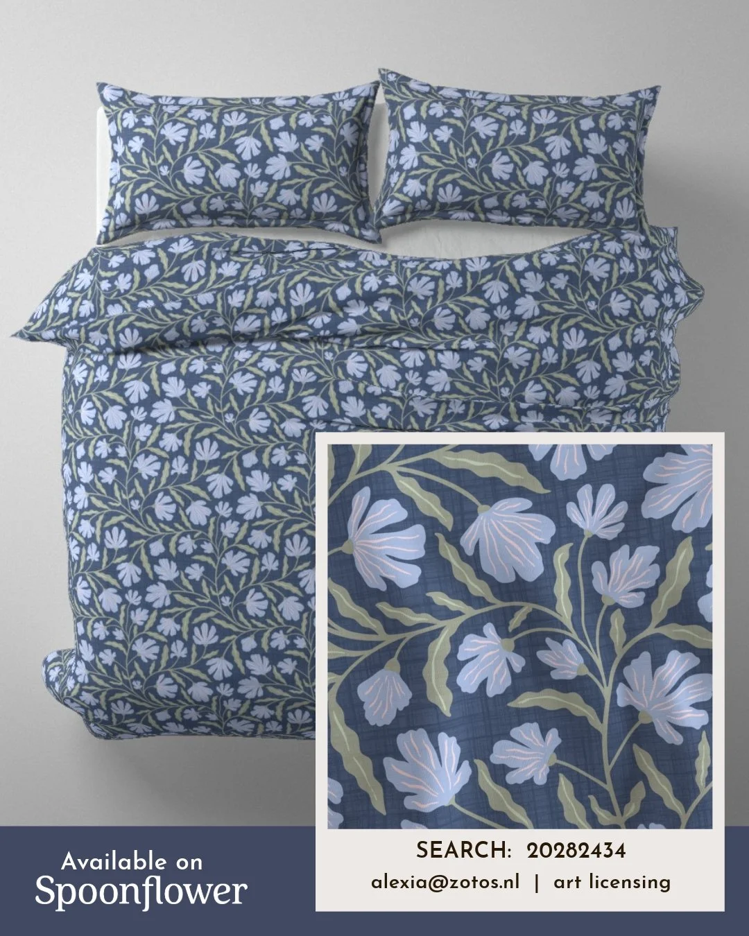 Same design, different colours. This time with a more denim blue.

Search the design and find your favourite colour variation on @spoonflower