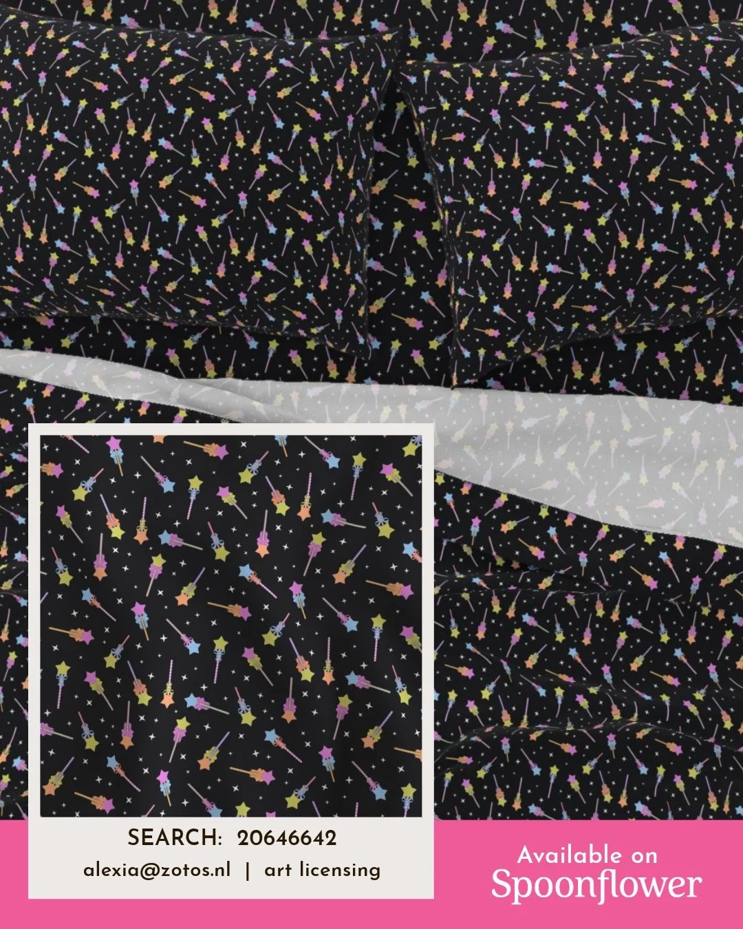 No fireworks, but still magical. 🎆 

Available on 25+ fabric bases, including quilting cotton, stretch, &amp; upholstery.

Search for design id 20646642 on @spoonflower