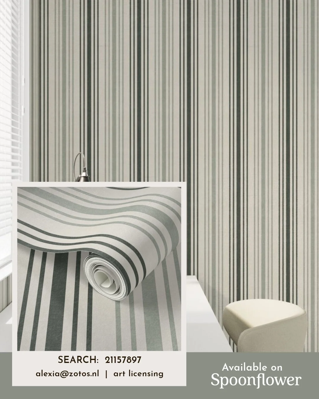 Classic stripes for a calming and professional office look.