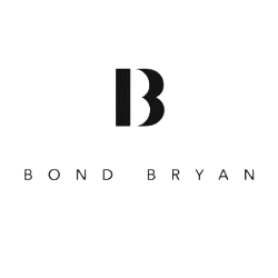 Logo with a large letter 'B' and the words 'Bond Bryan' below it on a black background.