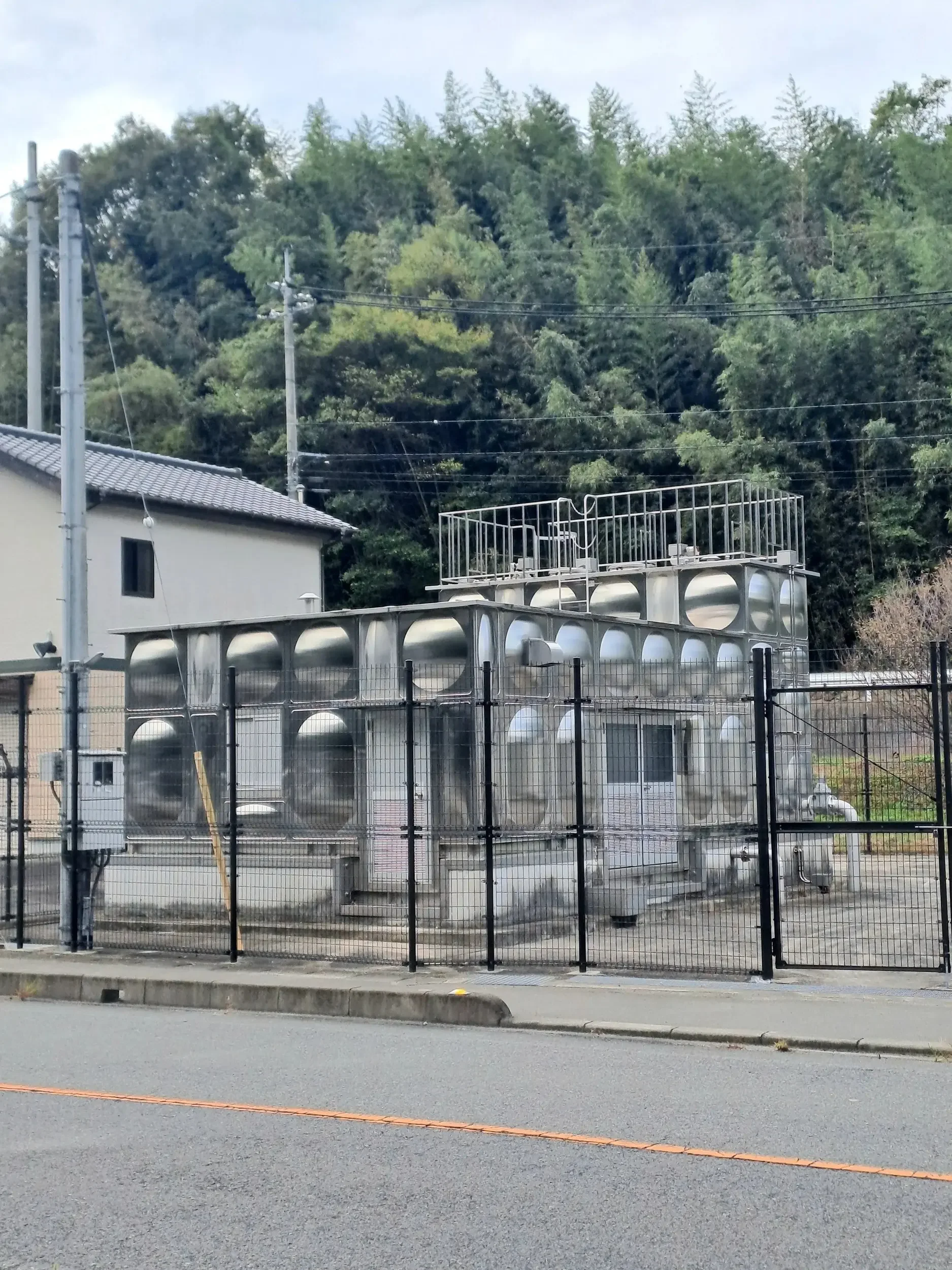 Japanese building covered in metal details.