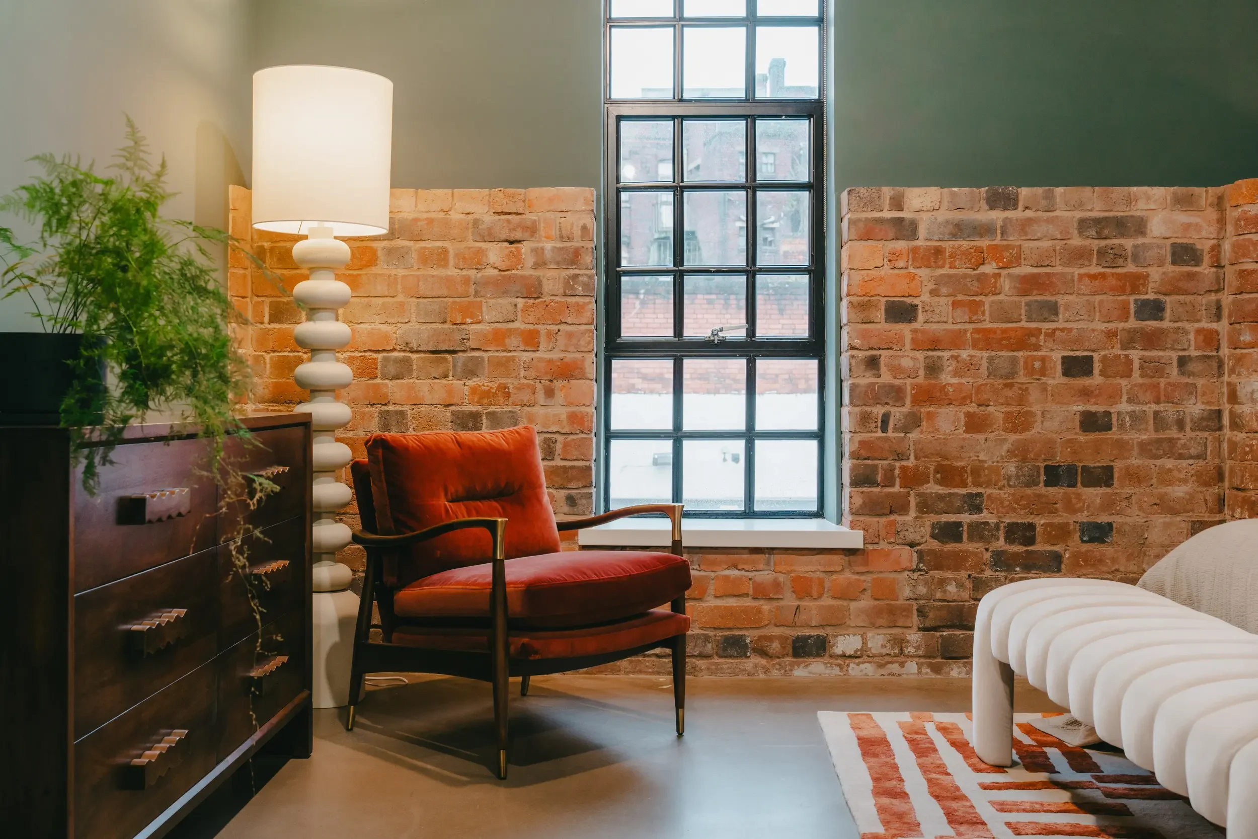 Renovated loft apartment located in the Jewellery Quarter in Birmingham. Designed by San Stae Interior Design and Art Studio.