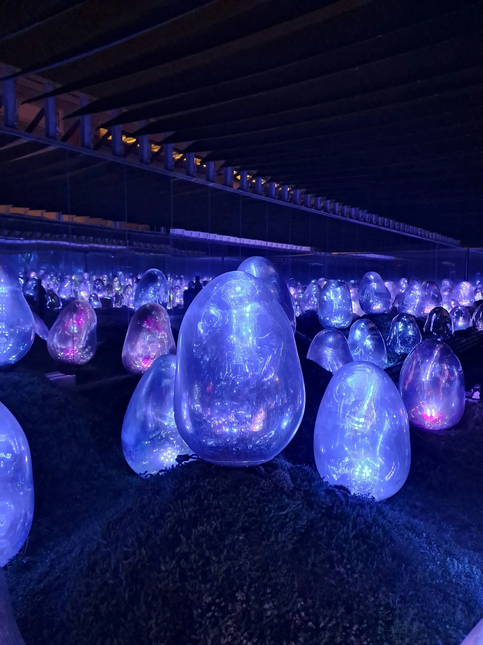 Blue light art installation in Japan.