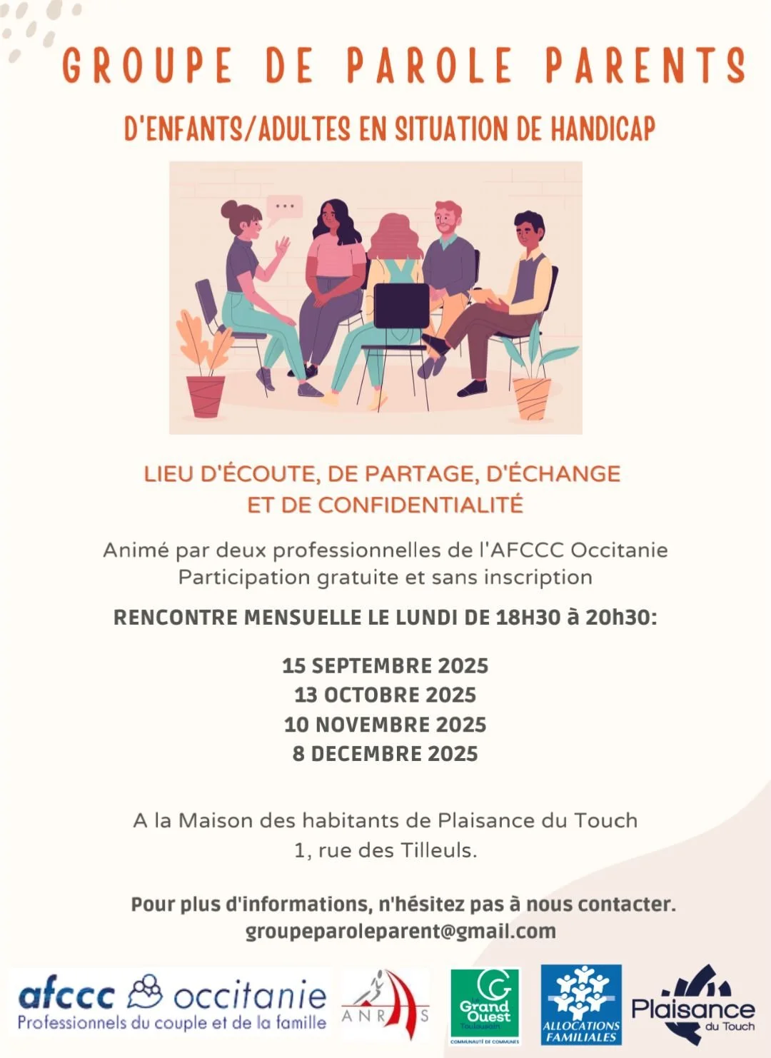 Groupe de parole pour les parents d'enfants et d'adultes en situation de handicap