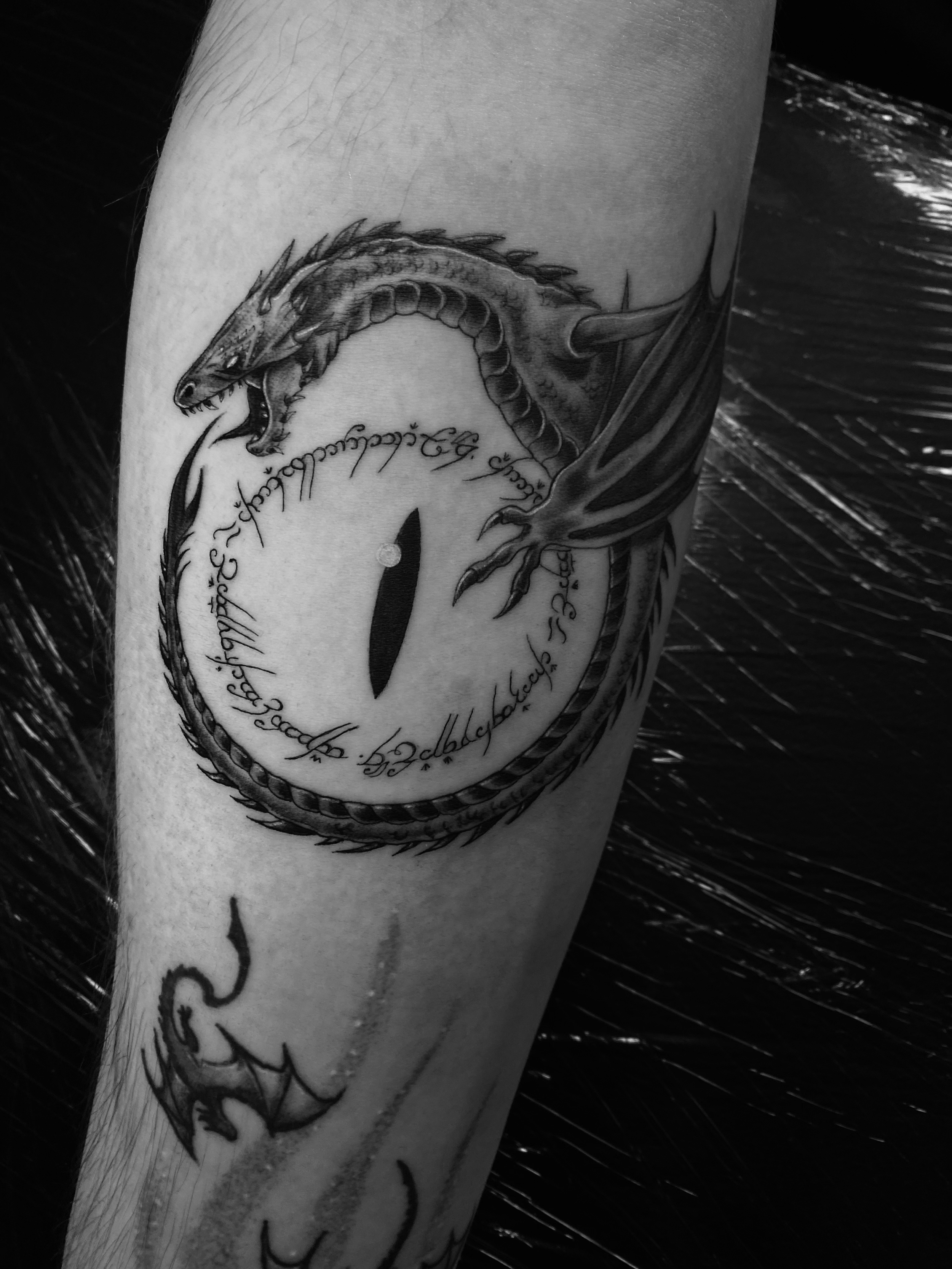 lord of the rings dragon tattoo done by kim bale tattoos at banjaxed ink irelands best tattoo studio