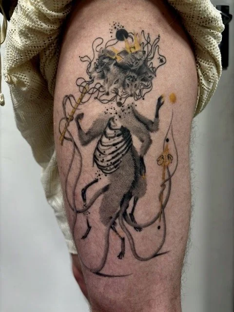 rat king done by Samuele testa at banjaxed ink irelands best tattoo studio dublin ireland