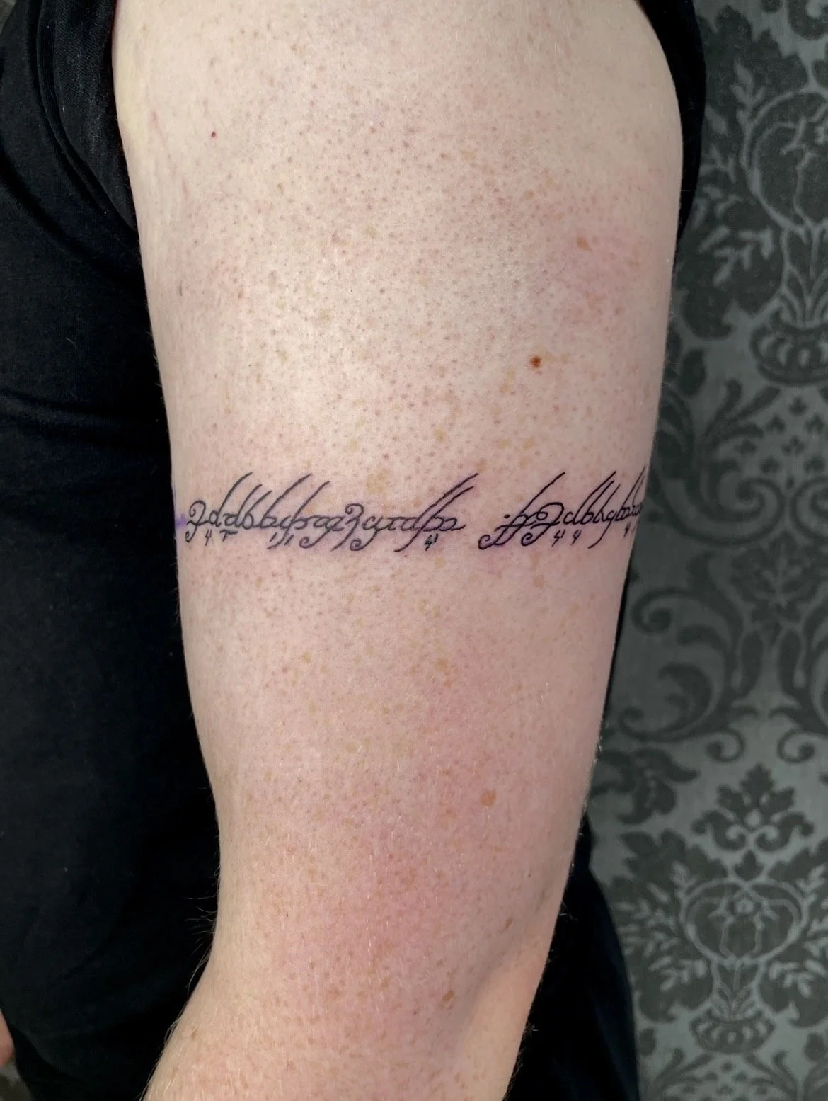 Cute fineline lord of the rings tattoo done by ceidi corbally at banjaxed ink tattoo studio dublin ireland fine line