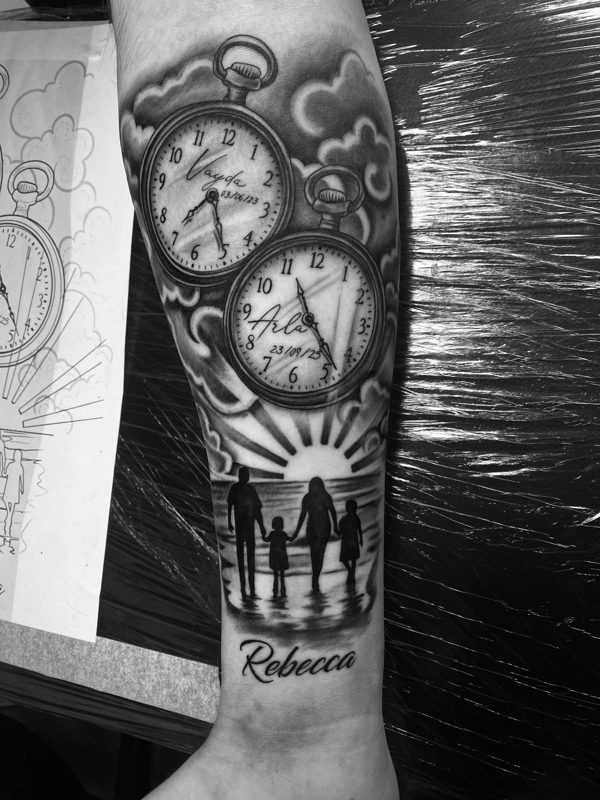 family tattoo watch date of birth time of birth daughter tattoo dublin ireland 