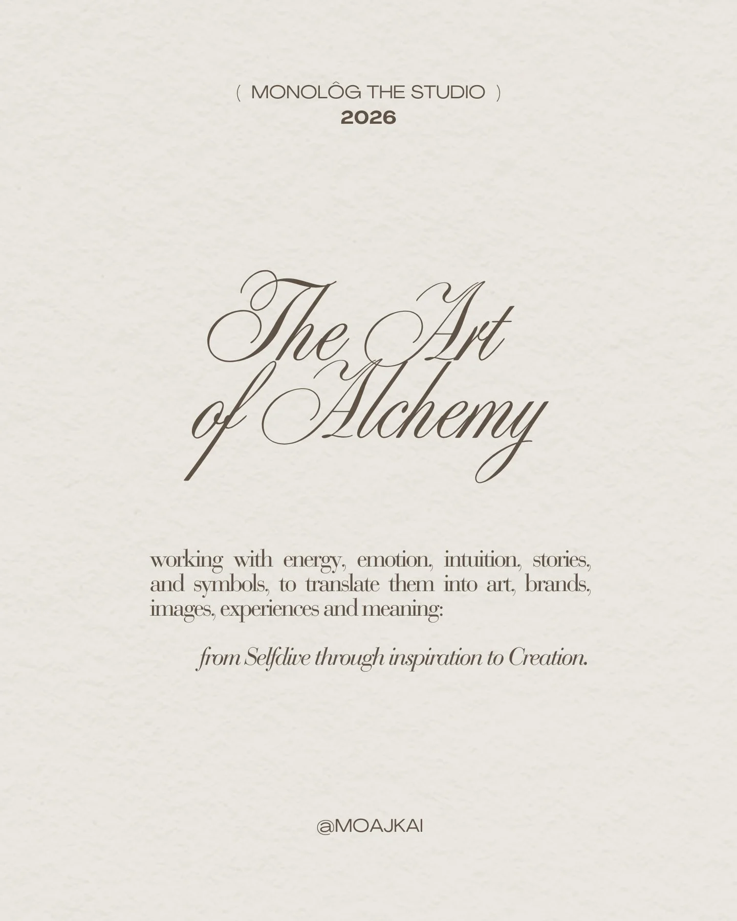 The WHY I&rsquo;ve arrived to being a creative alchemist?! 

Because it&rsquo;s about transforming the invisible into the visible. To work with energy, emotion, intuition, stories, and symbols, and translate them into art, brands, images, experiences