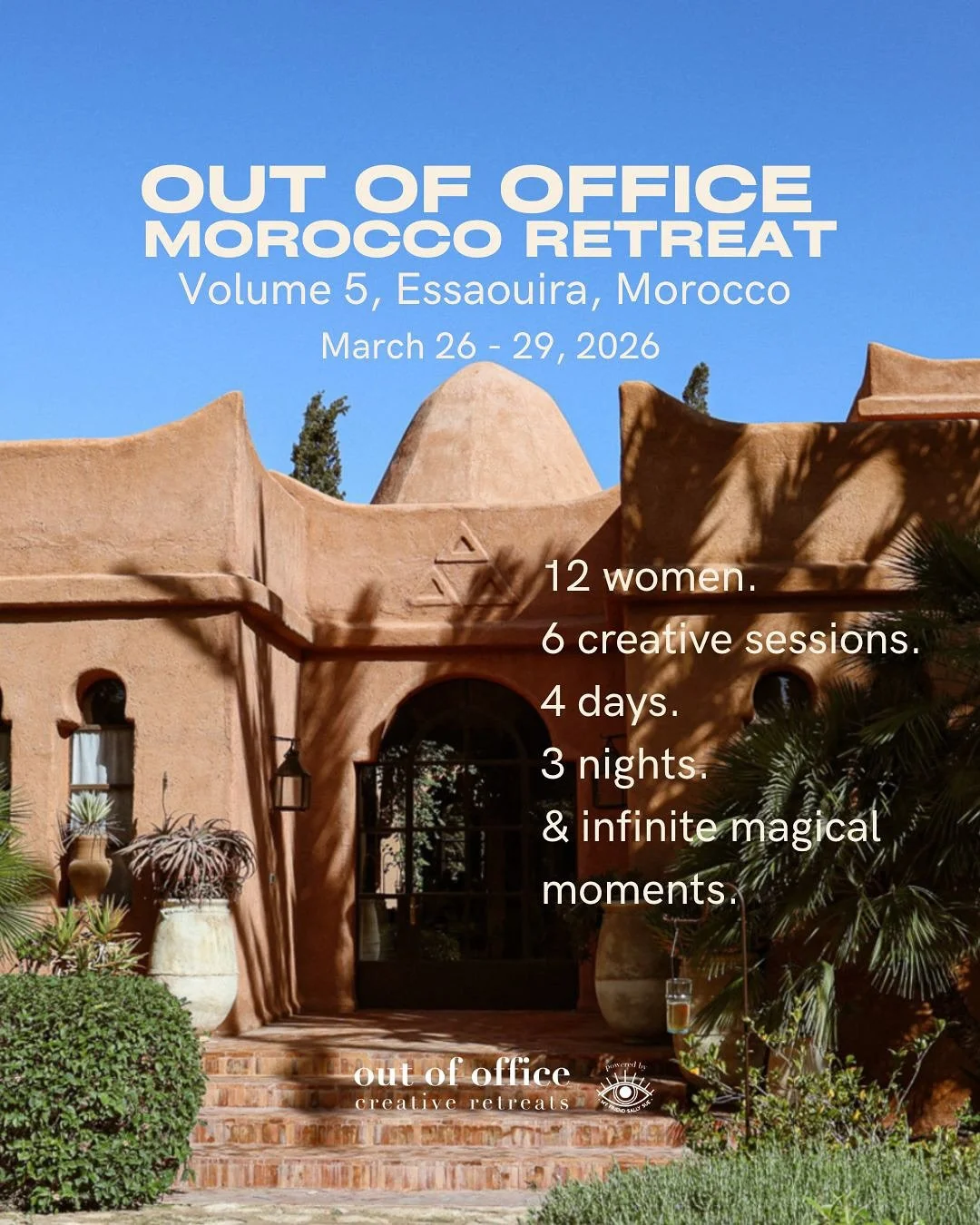 Calling all Creatives, Volume Five is Live! 🌀

Join us for a special Weekender Edition (March 26&ndash;29, 2026) in Essaouira, Morocco 🇲🇦 3 nights, 4 days, 6 creative sessions designed for 12 incredible women. It&rsquo;s shorter, more affordable, 