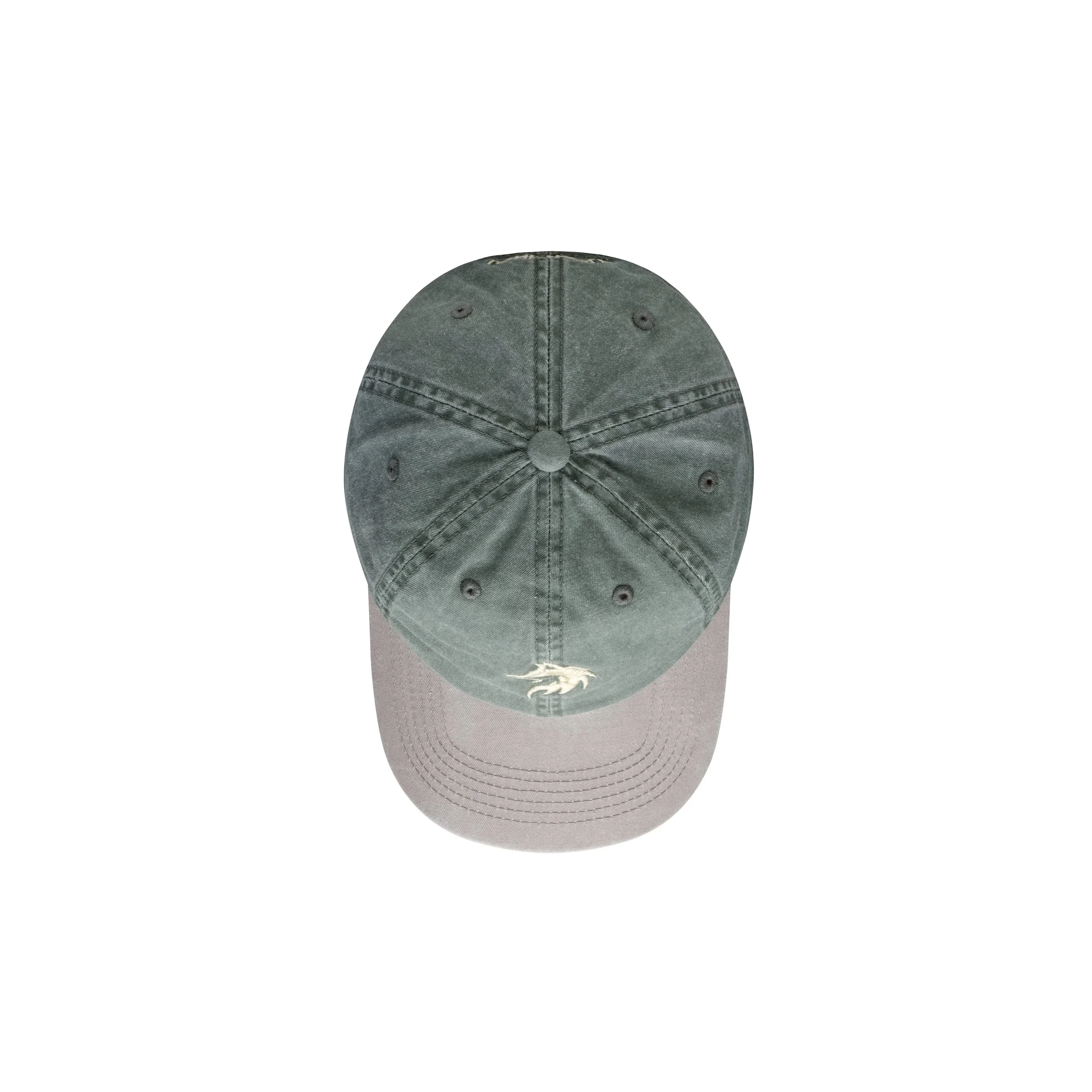 Frontplay_Dad cap_Top View_DK Green, Stone.jpg