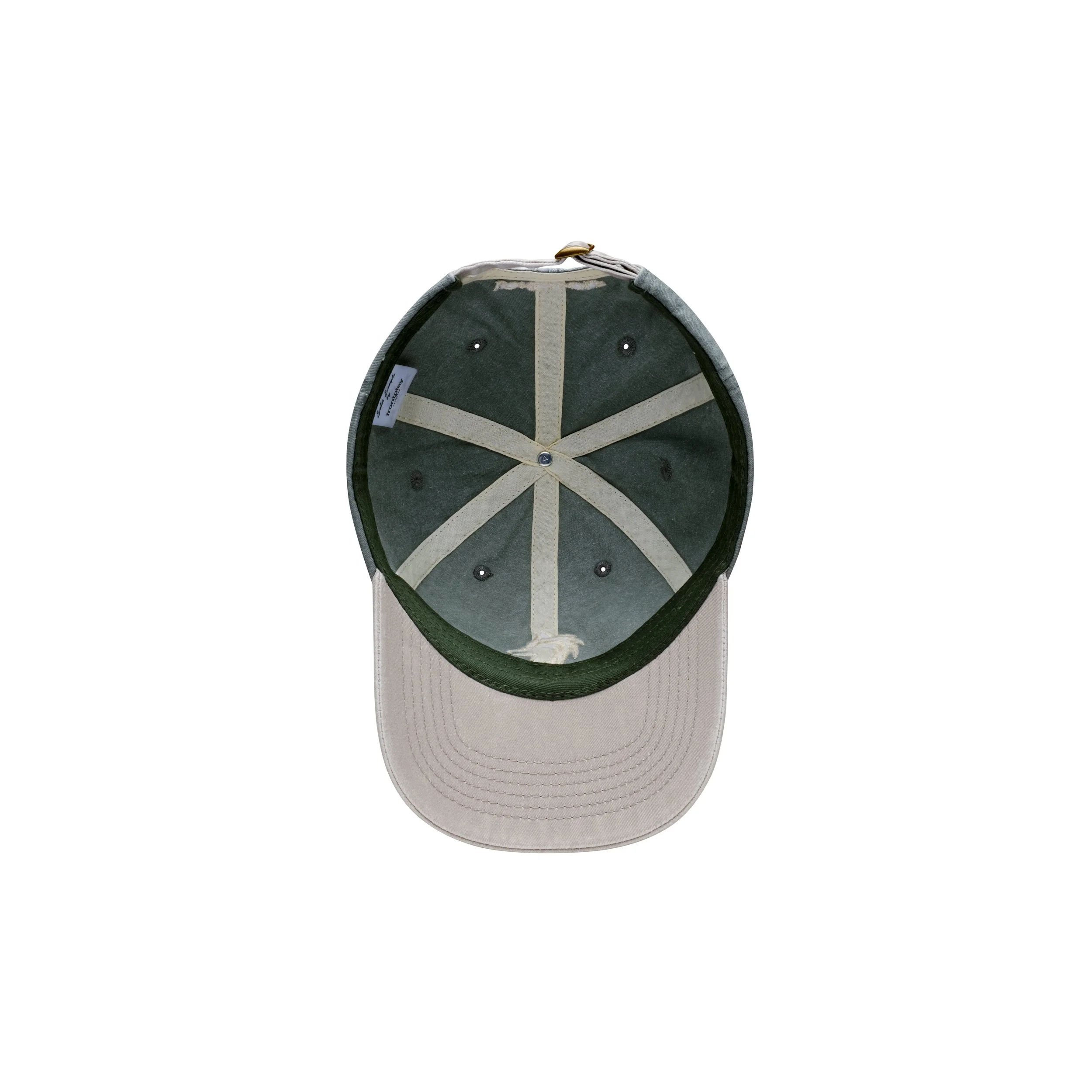 Frontplay_Dad cap_Bottom View_DK Green, Stone.jpg