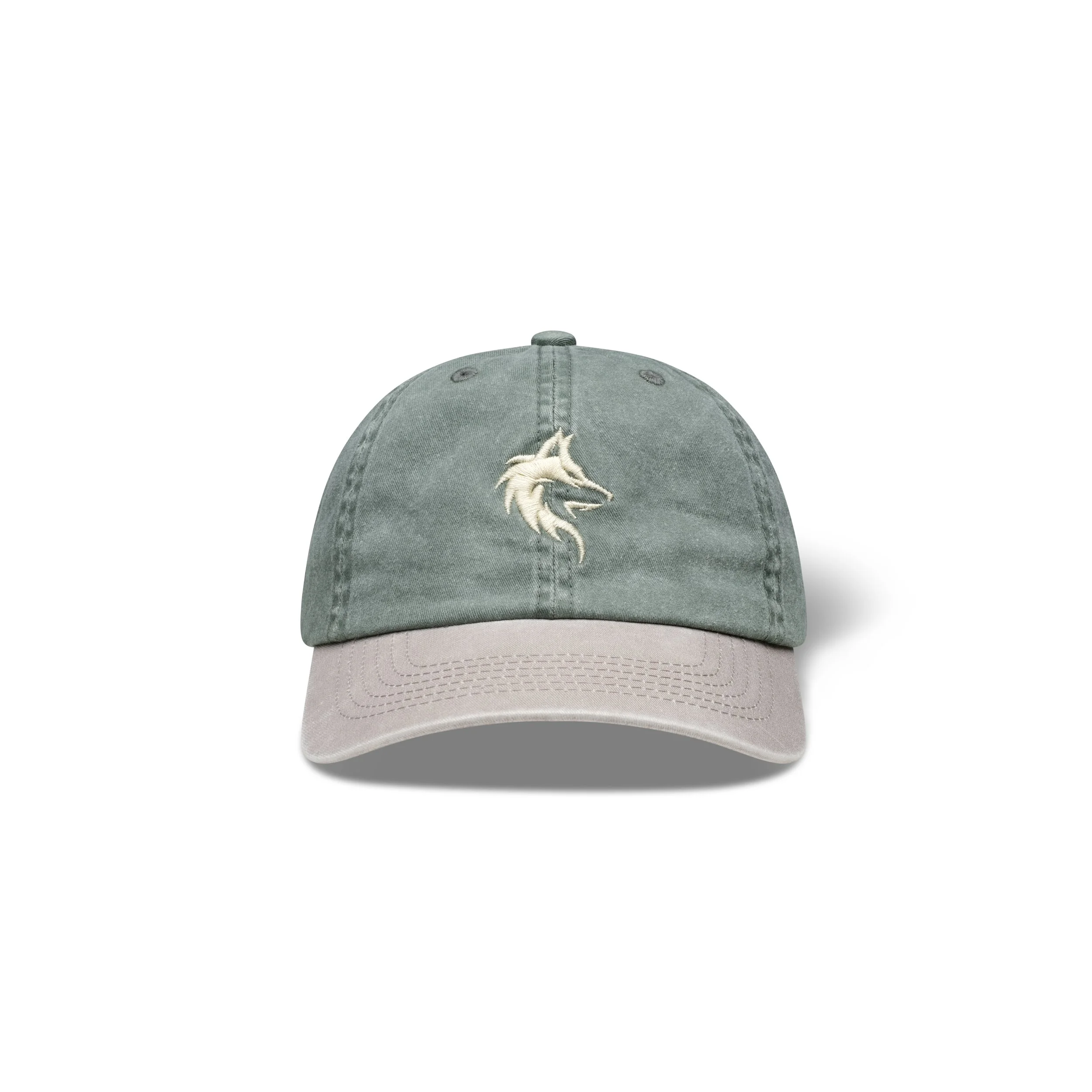 Frontplay_Dad cap_Front View_DK Green, Stone.jpg